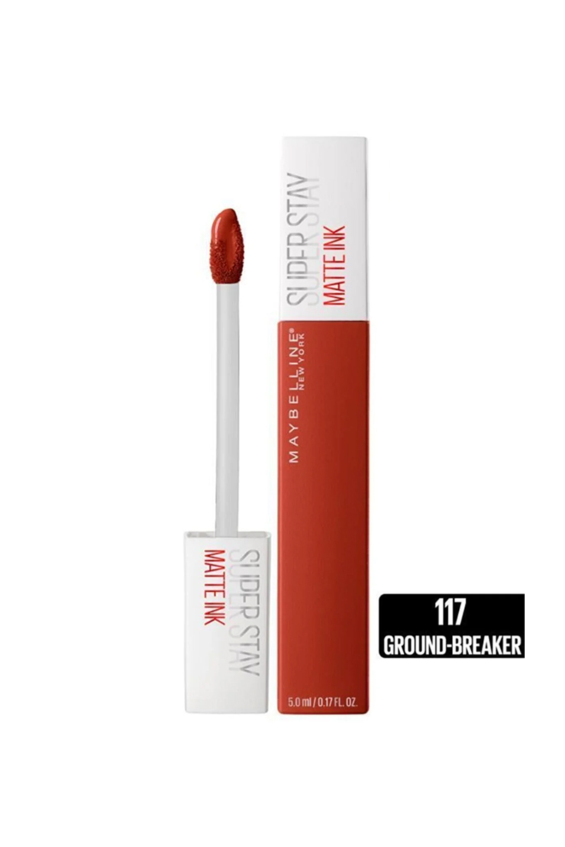 رژ لب مایع مات میبلین مدل Super Stay Matte Ink کد رنگ 117 Ground-breaker