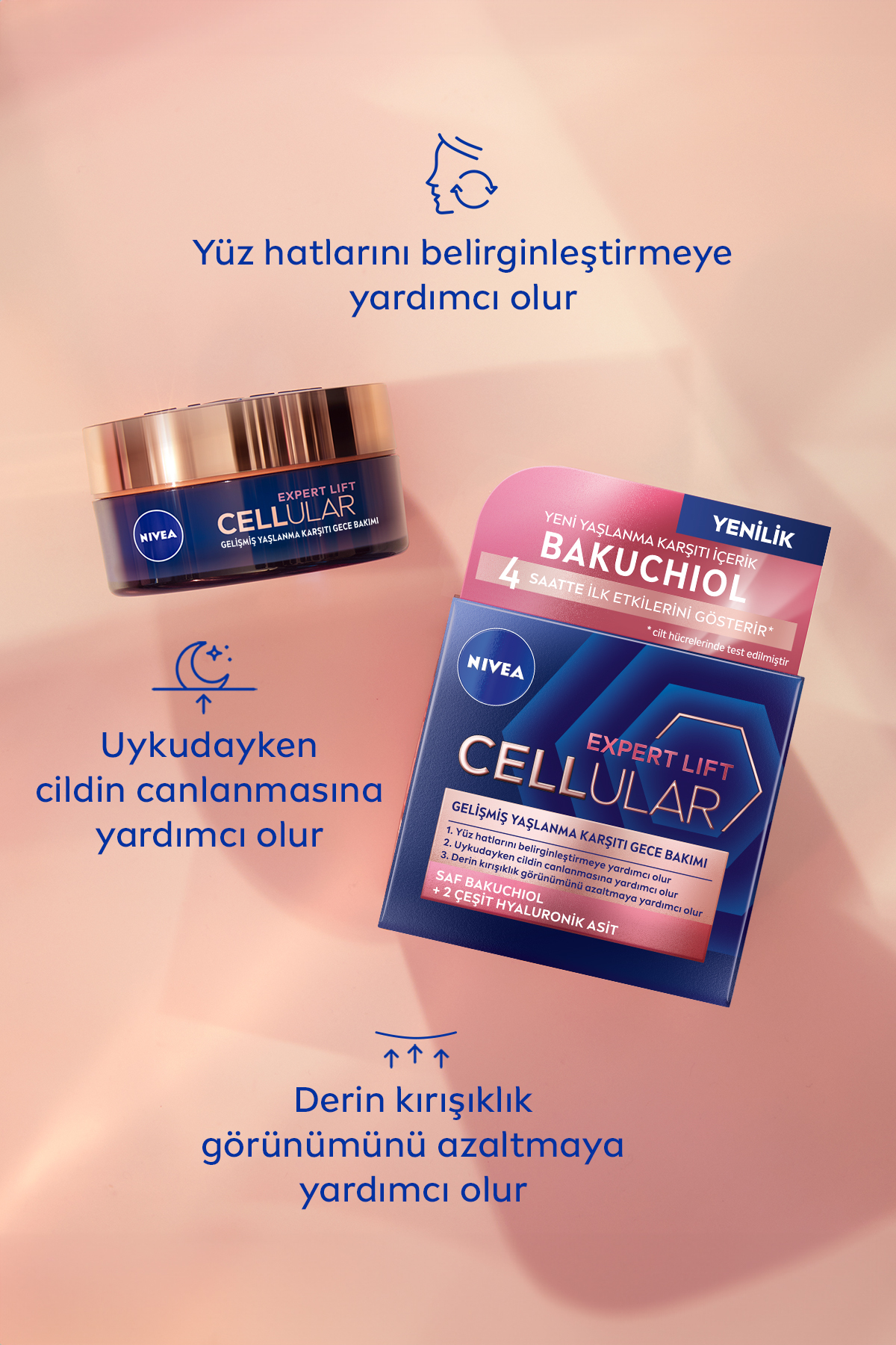 کرم شب ضد پیری مولتی افکت Cellular Expert Lift نیوا حجم ۵۰ میلی لیتر - Image 3