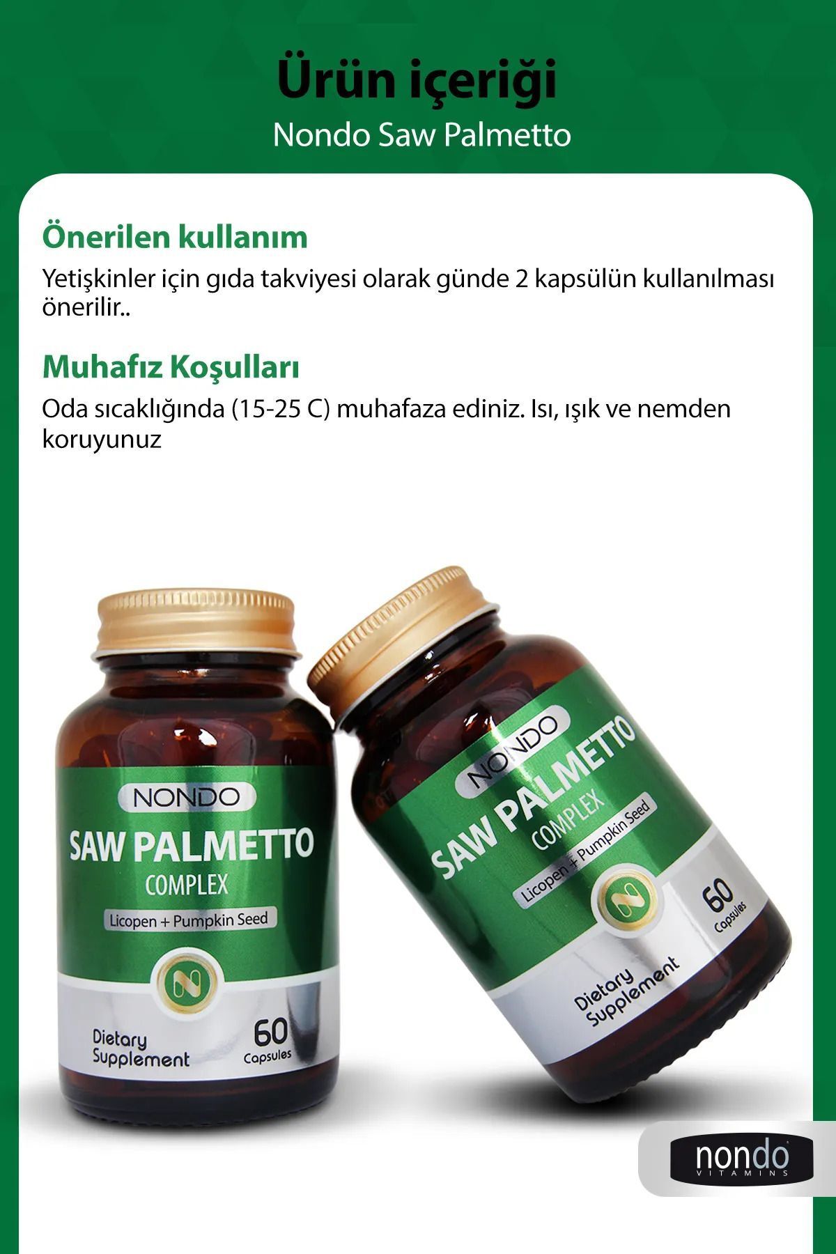کمپلکس Saw Palmetto(کدو تنبل، روی، لیکوپن) Nondo