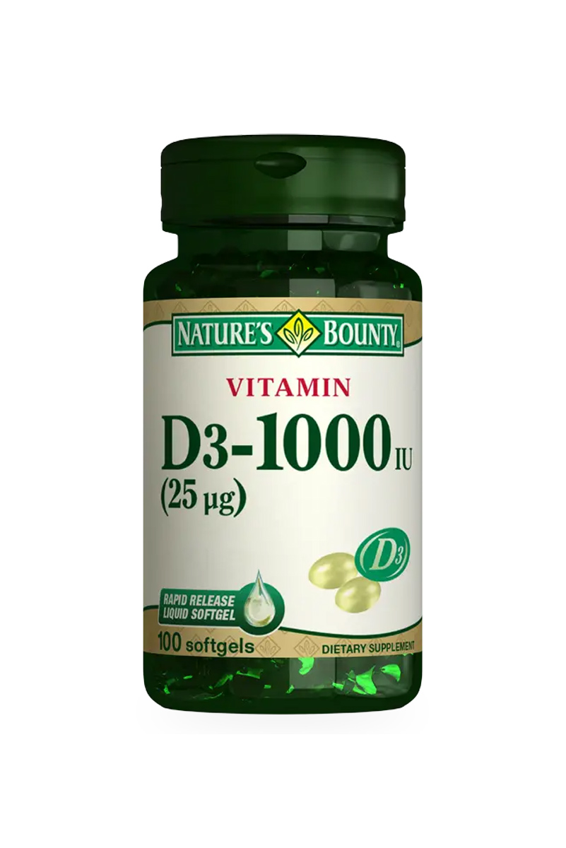 کپسول ویتامین D هزار Nature's Bounty - بسته ۱۰۰ عددی
