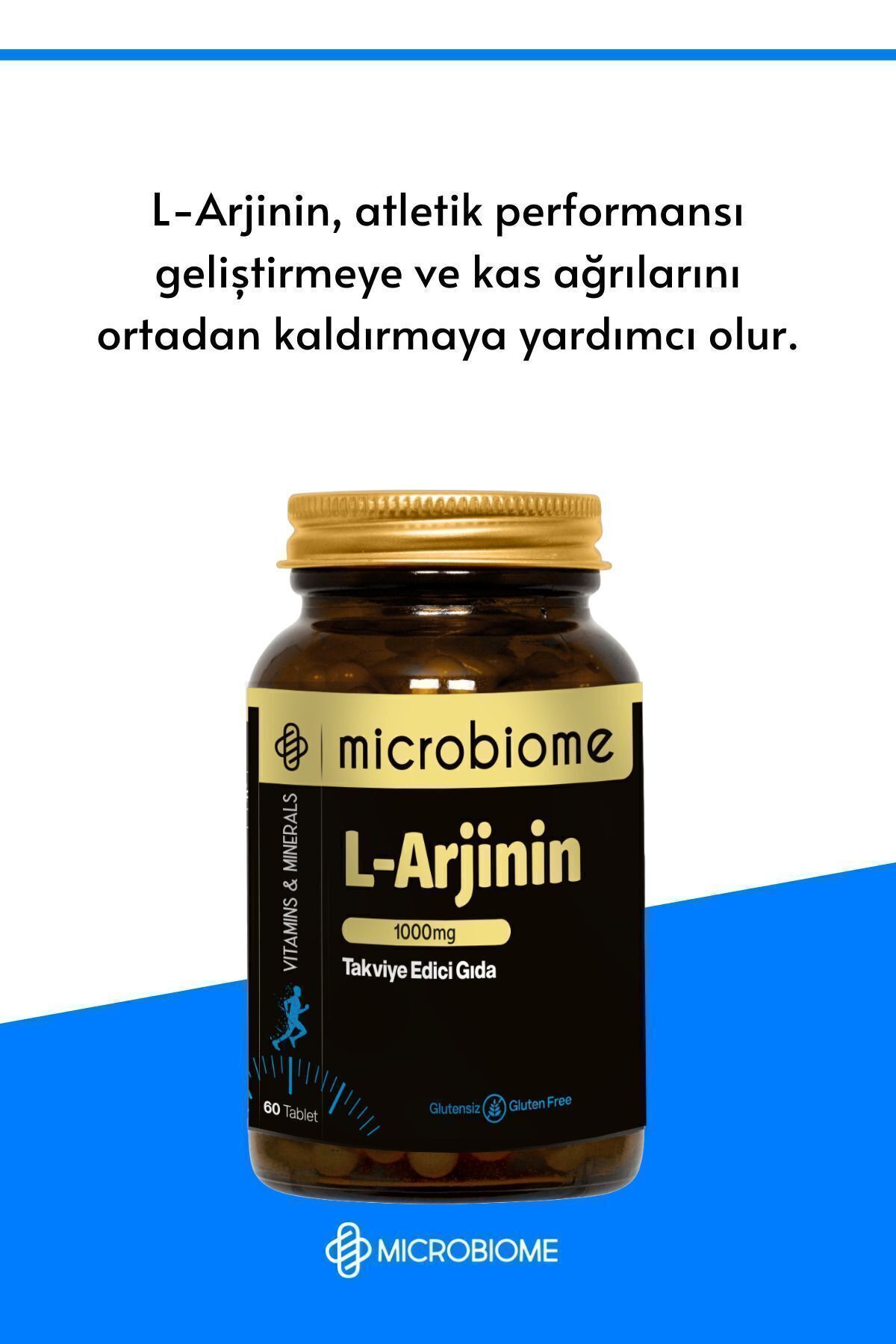 قرص آرژینین ۱۰۰۰ میل گرم Microbiome -  بسته ۶۰ عددی