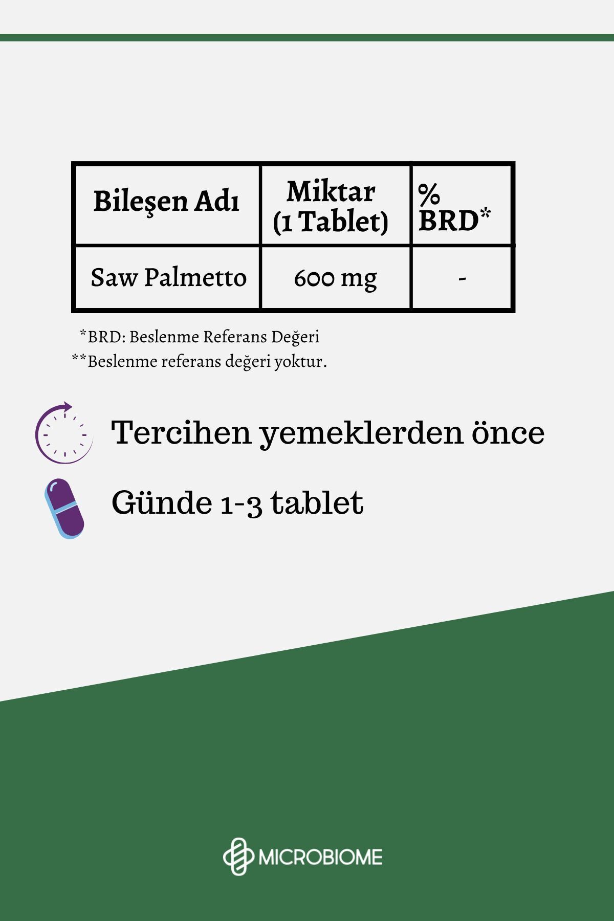 قرص Saw Palmetto برند Microbiome - بسته ۳۰ عددی - Image 3