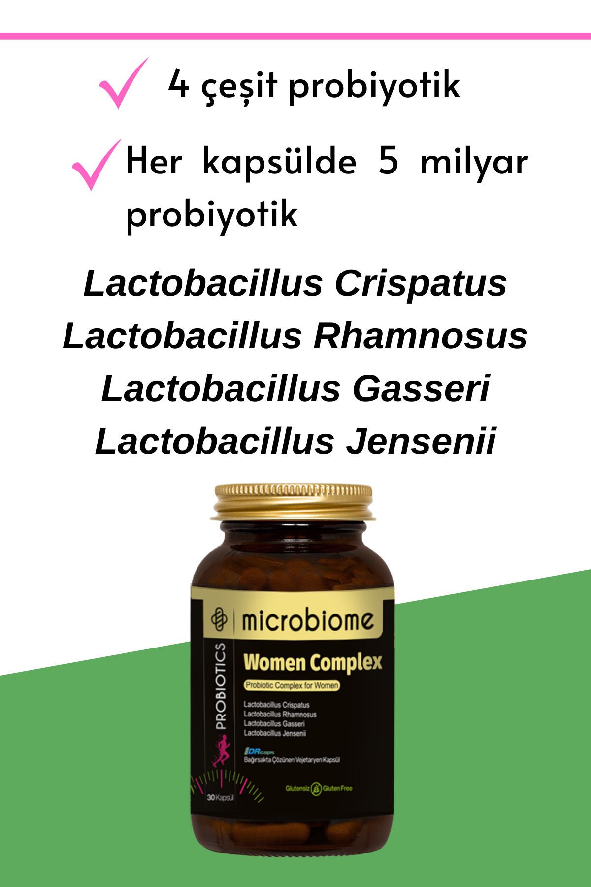 کپسول کمپلکس پروبیوتیک ویژه بانوان Microbiome - بسته ۳۰ عددی