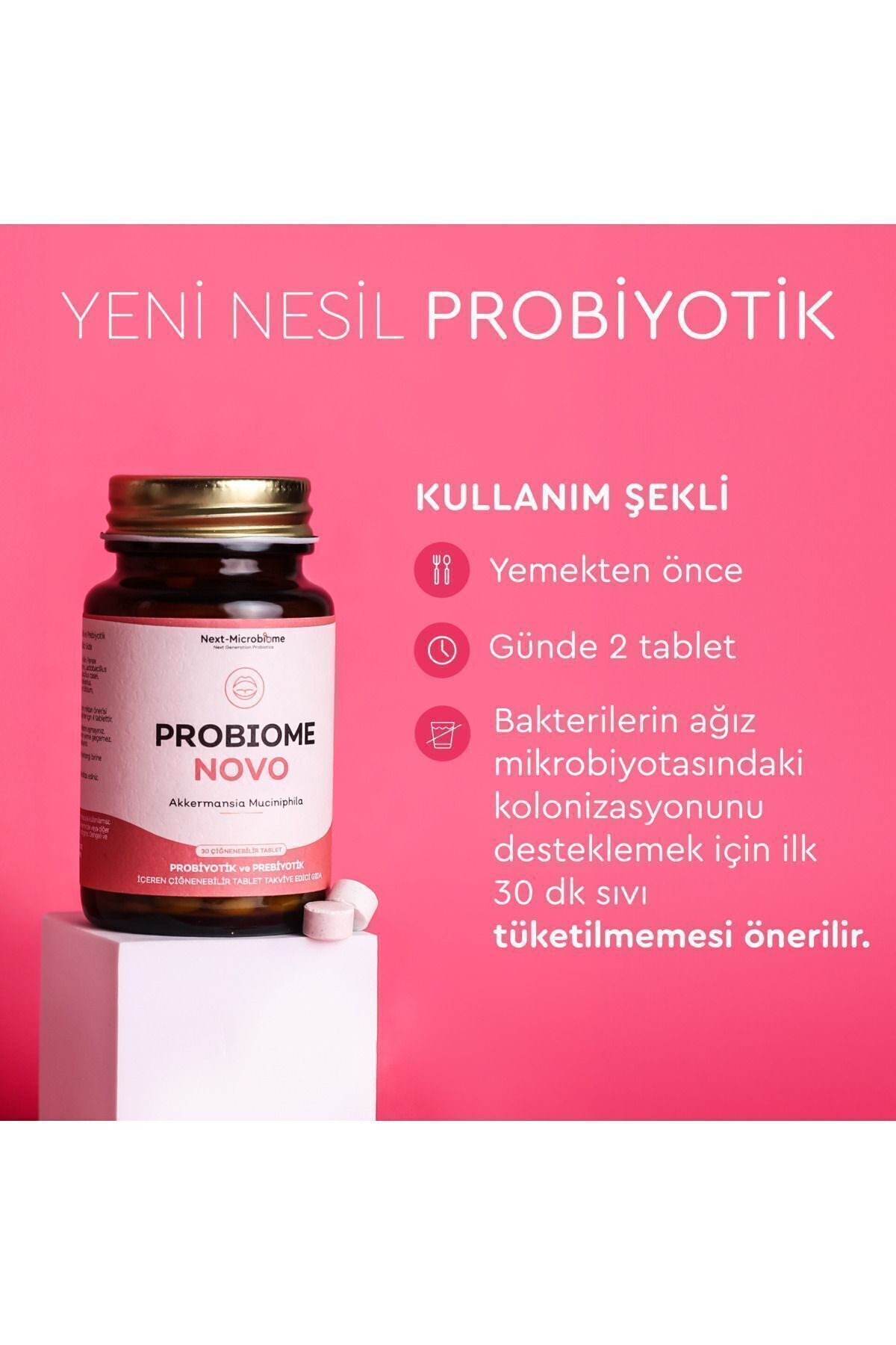 قرص پروبیوتیک Akkermansia Muciniphila برند Next Microbiome - بسته ۶۰ عددی