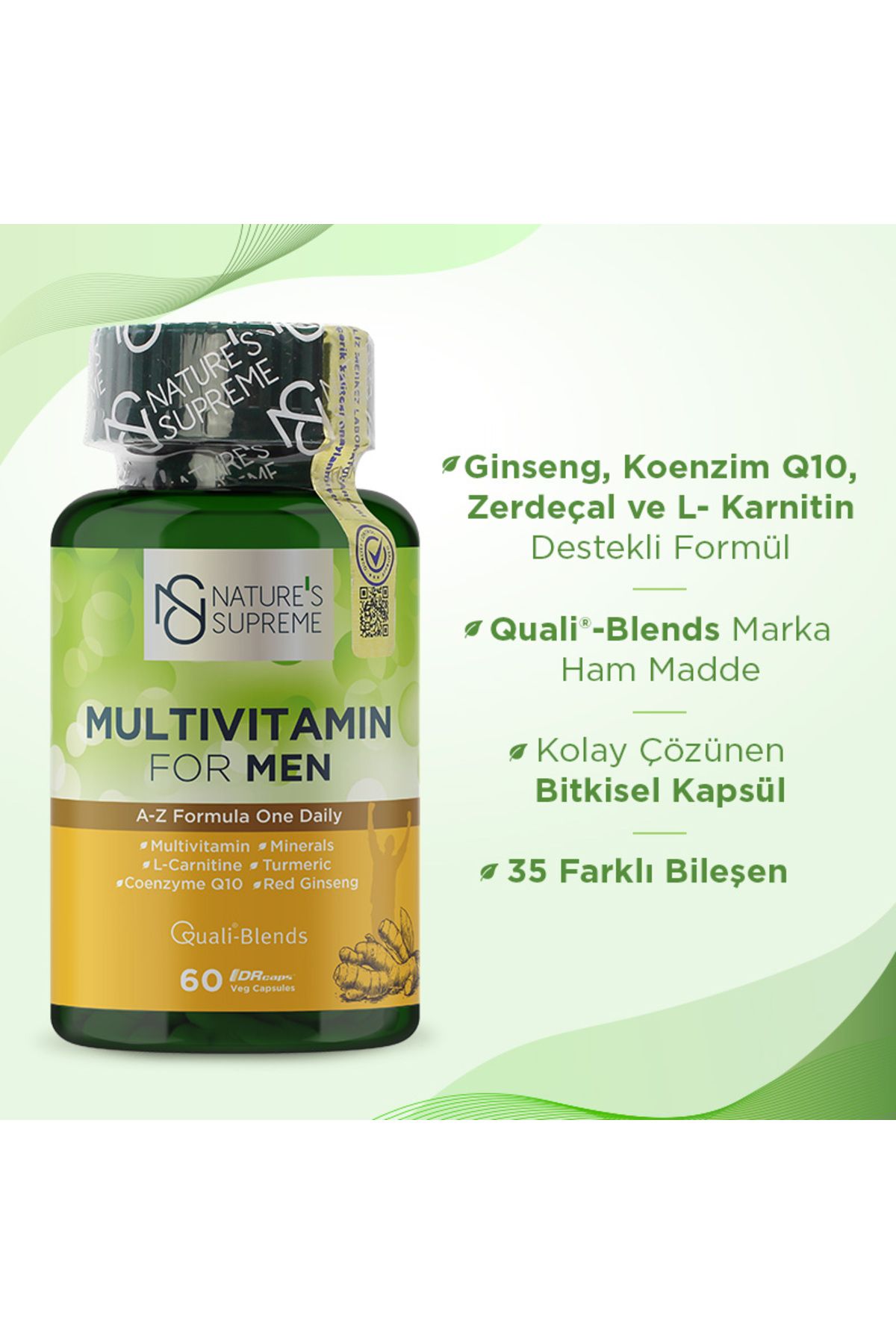 کپسول مولتی ویتامین مردانه Natures Supreme - بسته ۶۰ عددی