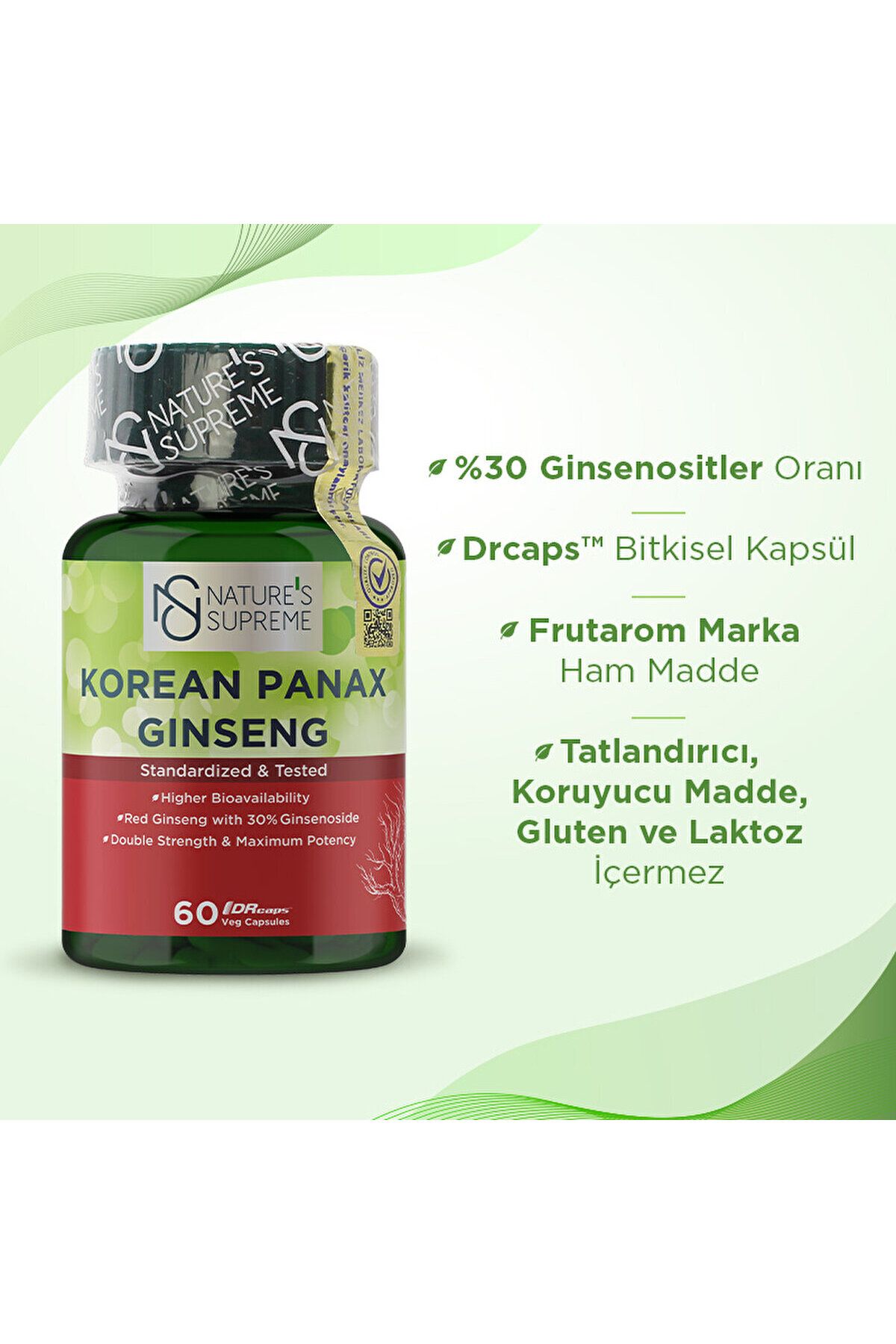 کپسول 60 عددی جینسینگ کره ای Natures Supreme