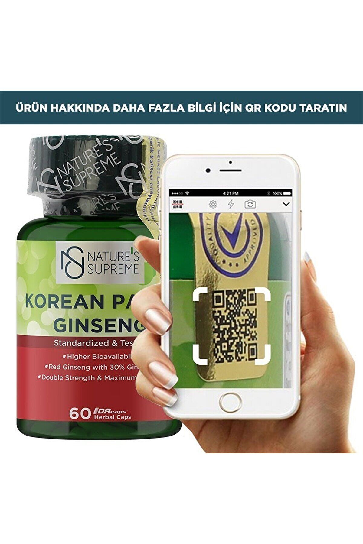کپسول 60 عددی جینسینگ کره ای Natures Supreme