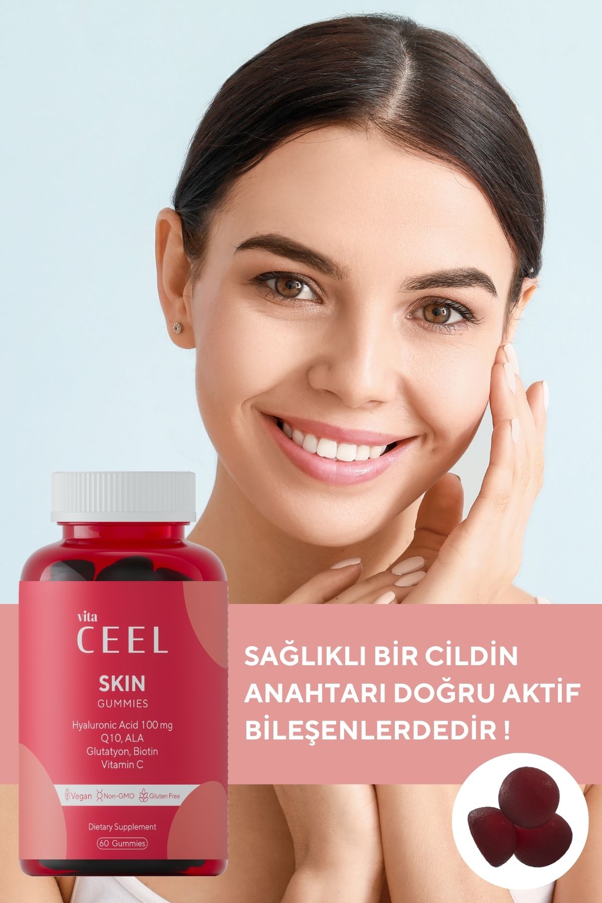 قرص جویدنی ویتامین پوست Vita Ceel - بسته ۶۰ عددی - Image 3