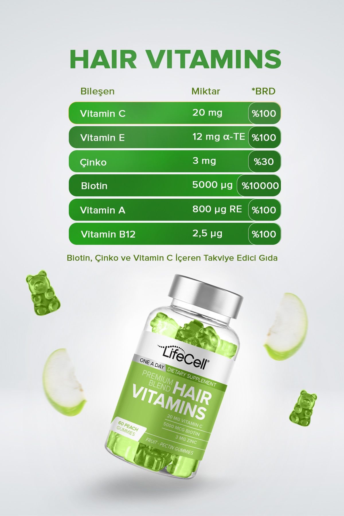 پاستیل تقویت کننده ریشه مو Lifecell - بسته ۶۰ عددی - Image 3