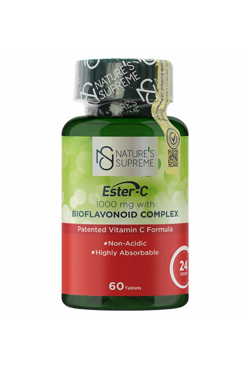 قرص Ester-c صد میلی گرم Natures Supreme - بسته ۶۰ عددی