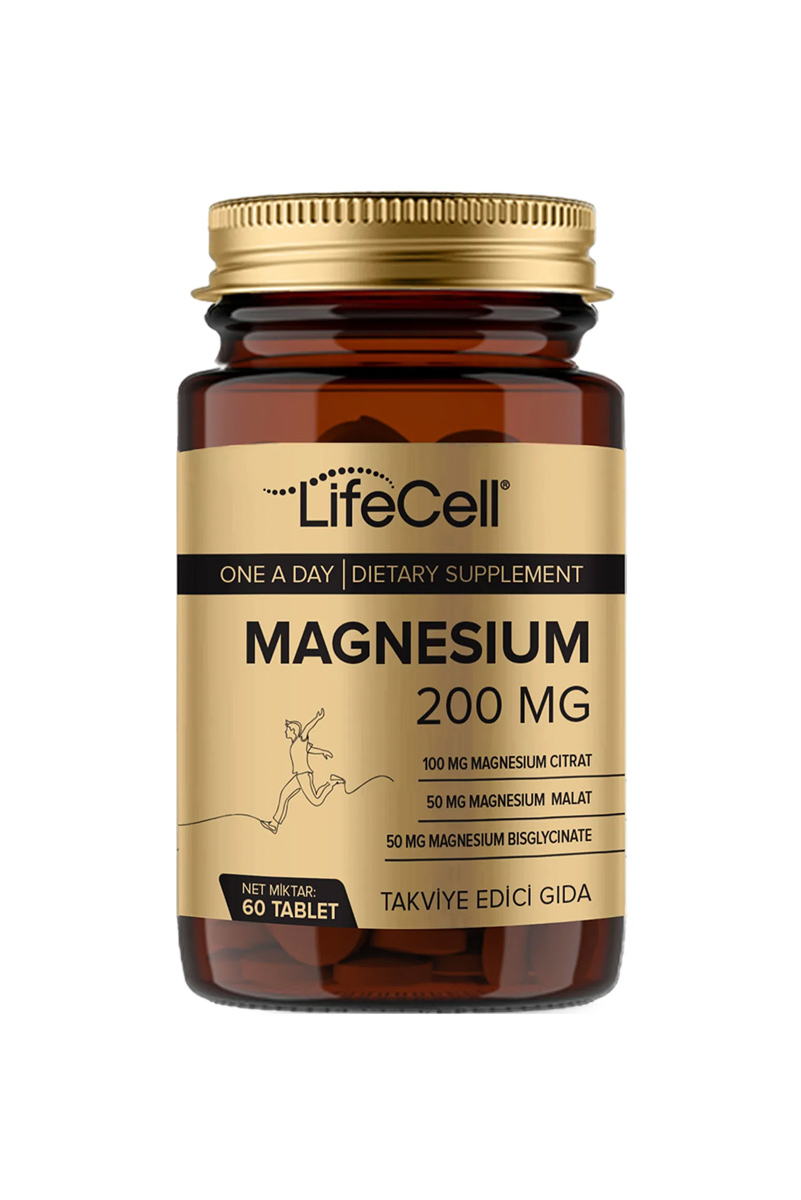 منیزیم سیترات،مالات،بی گلیسینات ۲۰۰ میلی گرم Lifecell - بسته ۶۰ عددی
