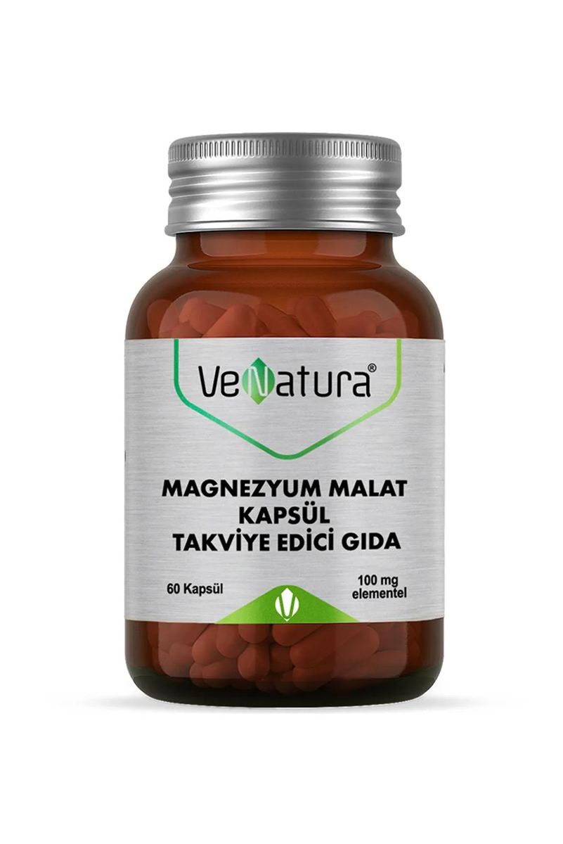 کپسول منیزیم مالات ۱۰۰ میلی گرم Venatura - بسته ۶۰ عددی