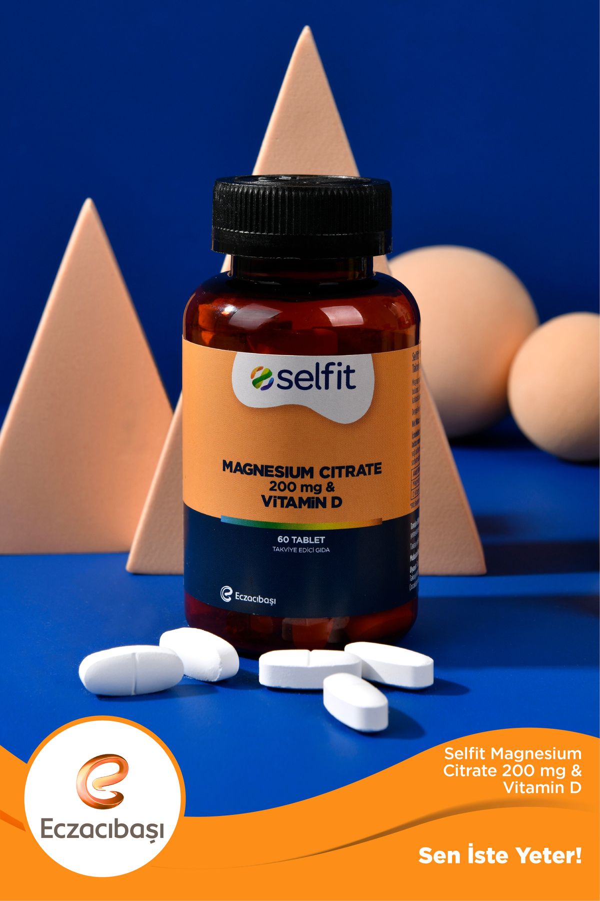 قرص منیزیم سیترات و ویتامین D برند Selfit - بسته ۶۰ عددی - Image 6