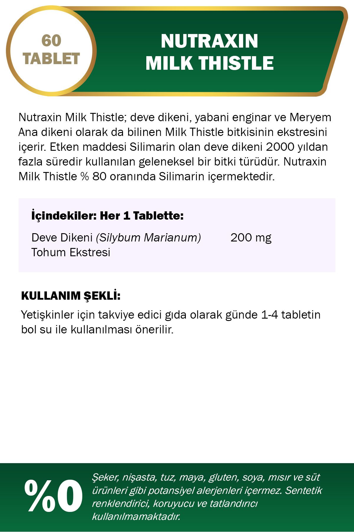 قرص عصاره گیاه خار مریم 200mg نوتراکسین - بسته ۶۰ عددی