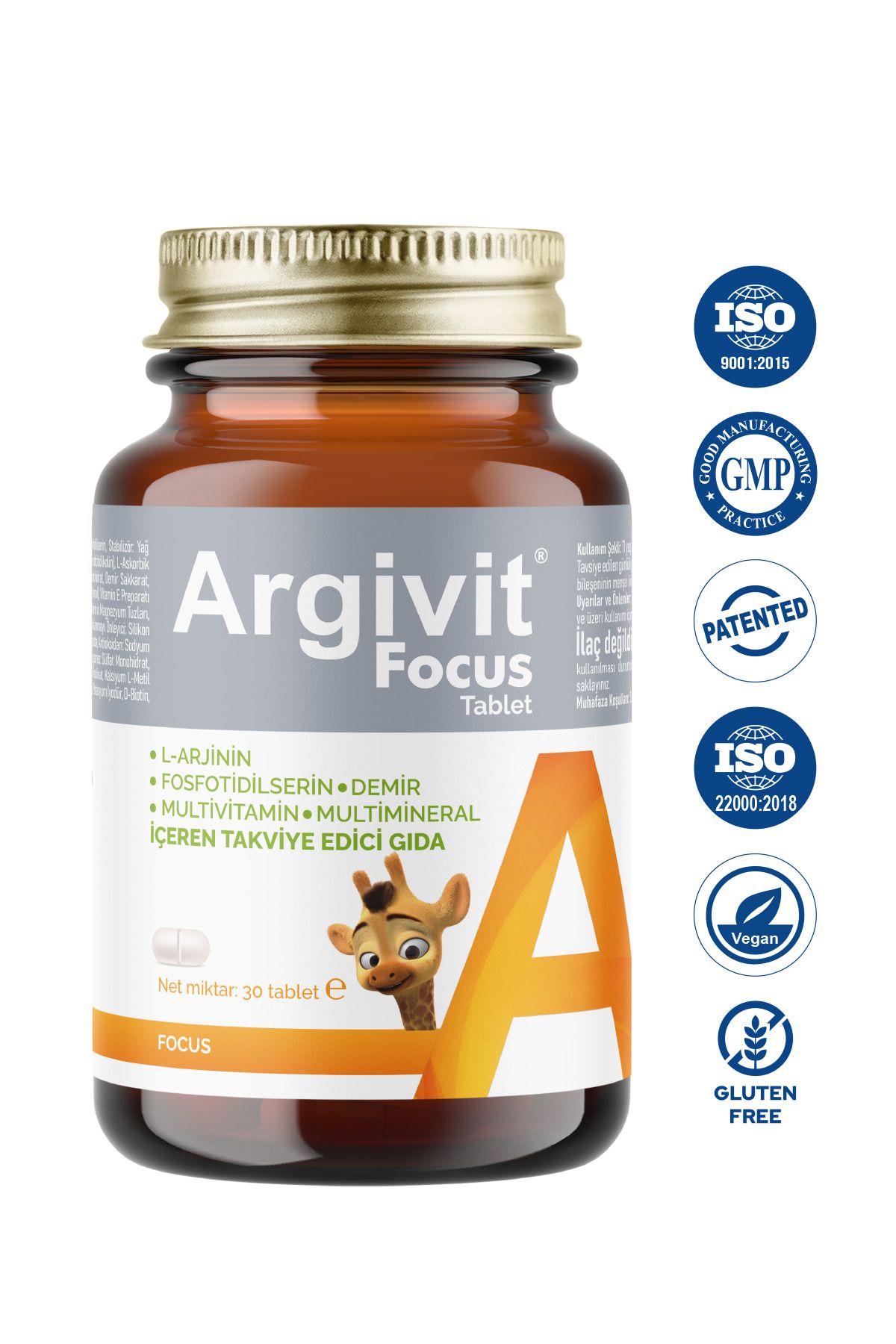 قرص افزایش قد کودکان Argivit مدل Focus بسته ۳۰ عددی