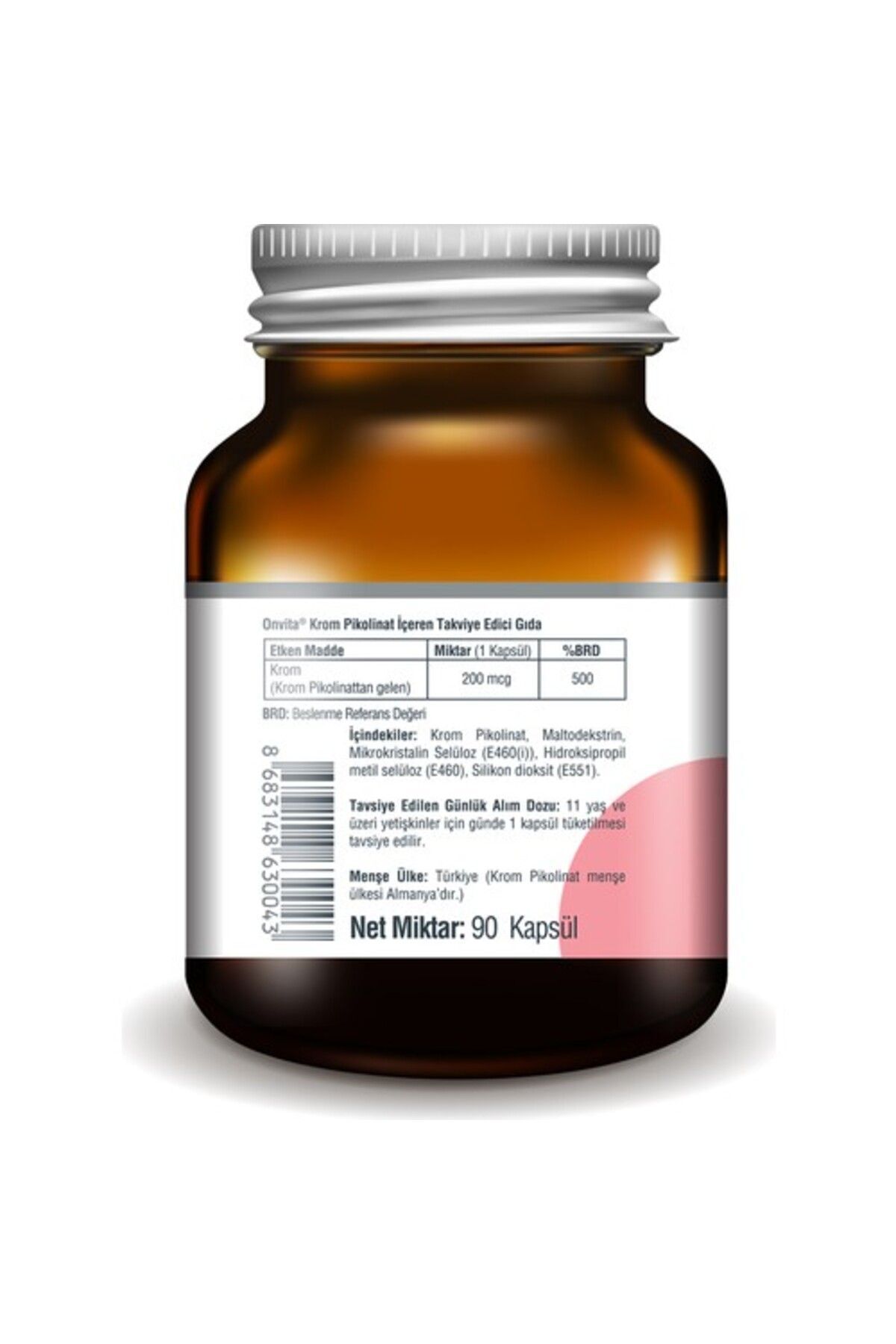 کپسول کروم پیکولینات 200 میکروگرم Onvita - بسته ۹۰ عددی