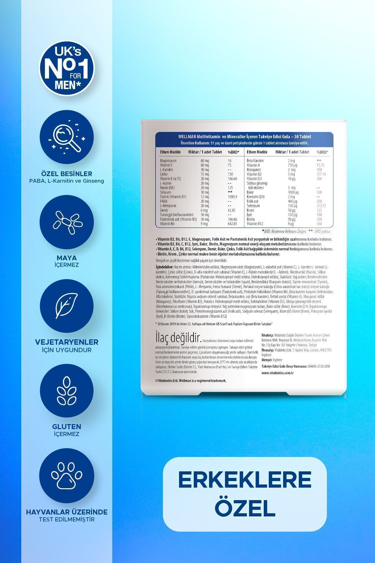 کپسول Wellman ویتابیوتیکس بسته 30 عددی