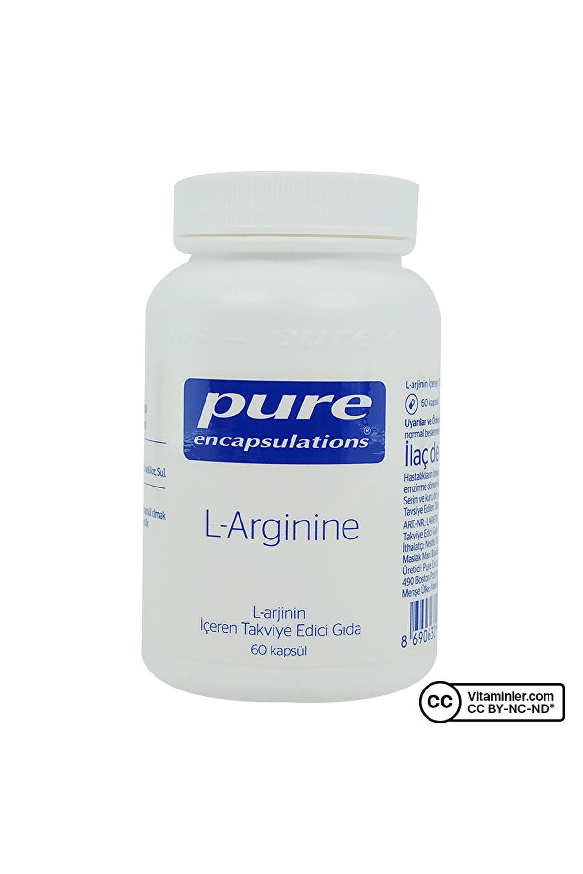 قرص ال آرژنین Pure Encapsulations  - بسته ۶۰ عددی