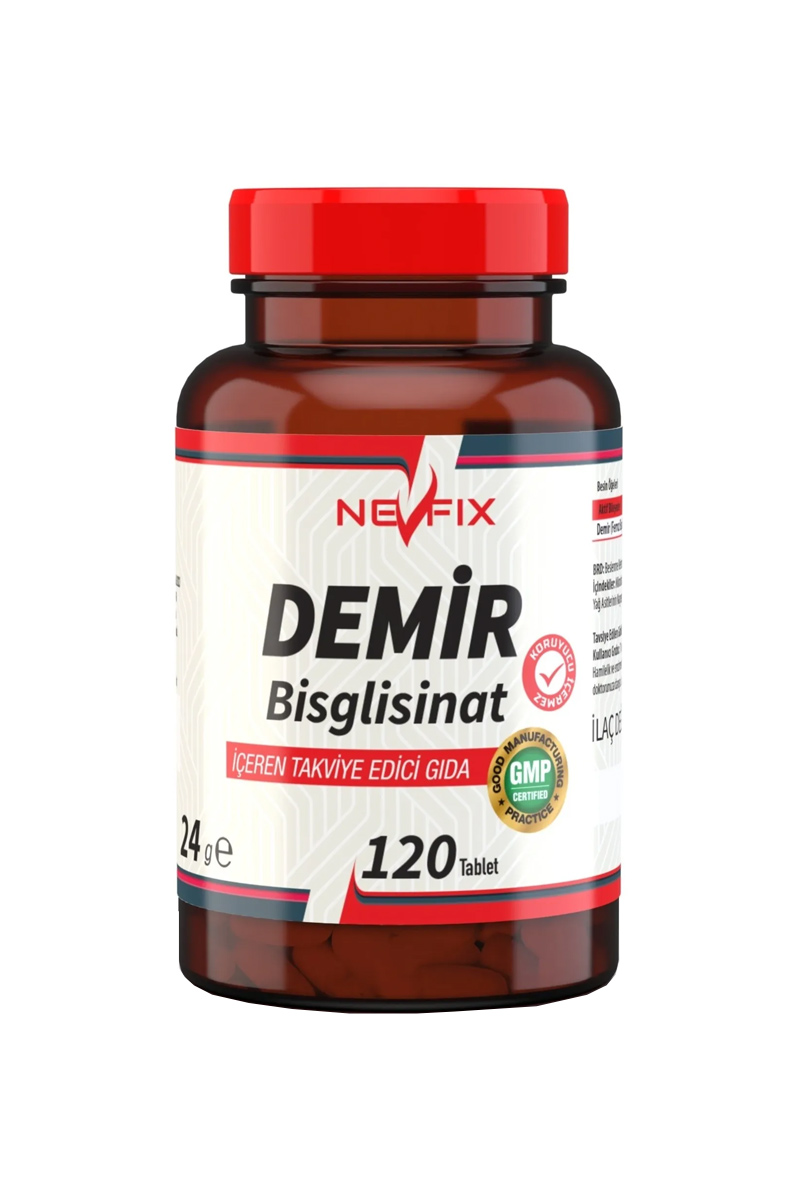 قرص آهن بیسگلیسینات Nevfix - بسته ۱۲۰ عددی