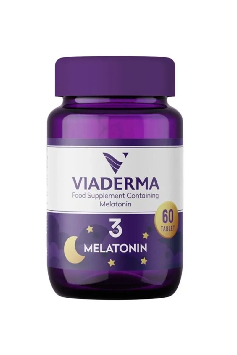 قرص ملاتونین ۳ میلی گرم Viaderma - بسته ۶۰ عددی