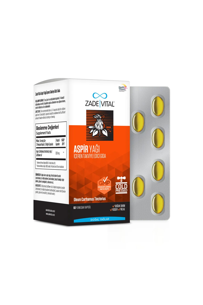 کپسول روغن گلرنگ Zade Vital - بسته 60 عددی
