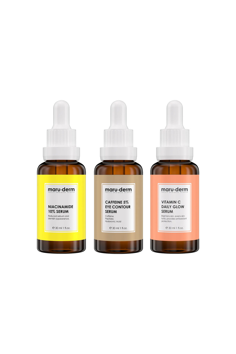 ست سرم کافئین،نیاسینامید و ویتامین C مارودرم حجم 30 ml