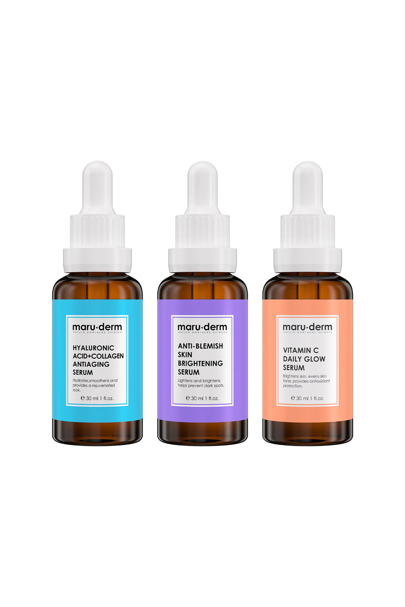 ست سرم ضد لک،هیالورونیک اسید و ویتامین C مارودرم حجم 30 ml