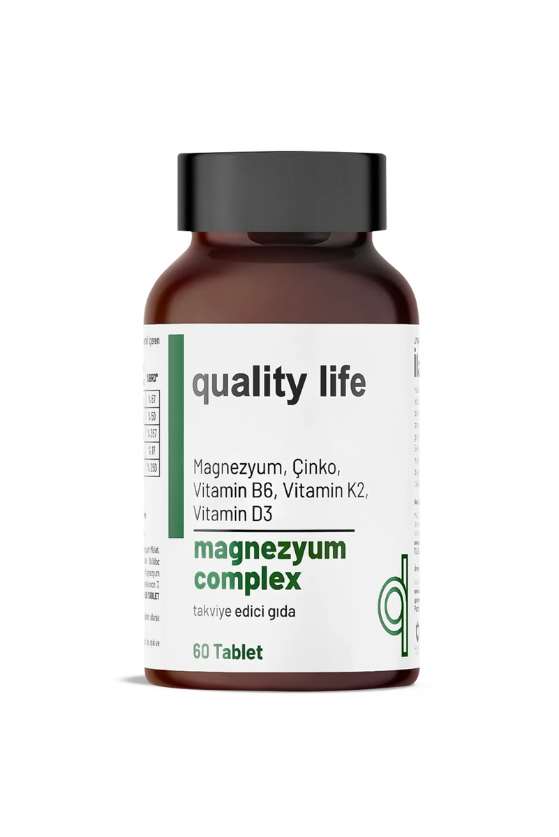 قرص منیزیم مالات،سیترات،گلیسینات،تاورات و بیس گلیسینات Quality Life - بسته 60 عددی