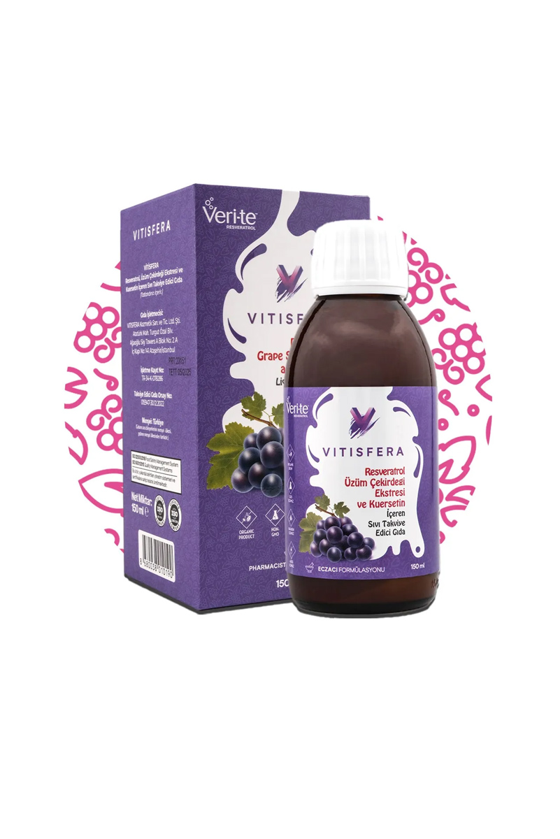 شربت رسوراترول طعم میوه های جنگلی Vitisfera - مقدار 150 ml