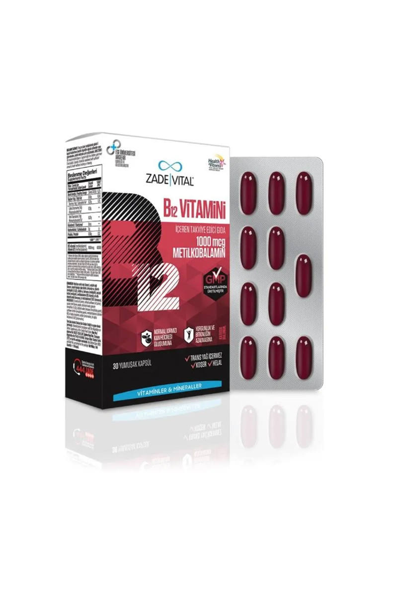 کپسول ویتامین B12 برند Zade Vital - بسته 30 عددی