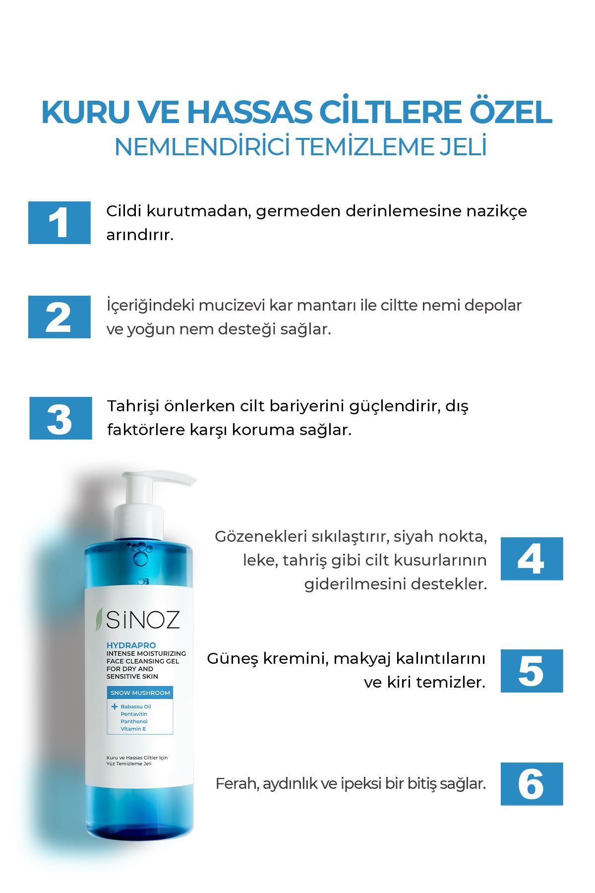 ژل پاک کننده صورت Sinoz مناسب پوست خشک و حساس حجم 400 ml