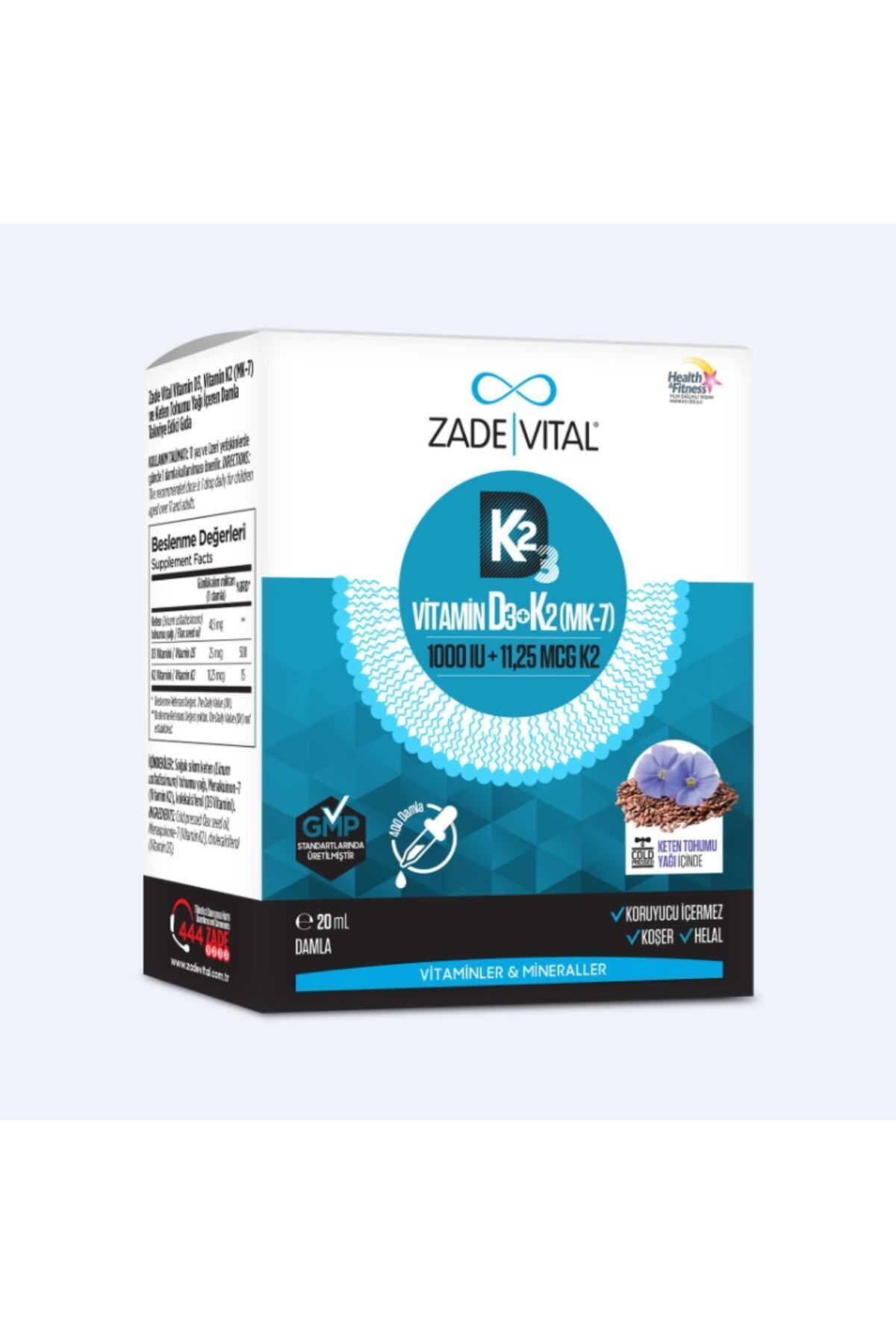 قطره ویتامین D3 و k2 برند Zade Vital