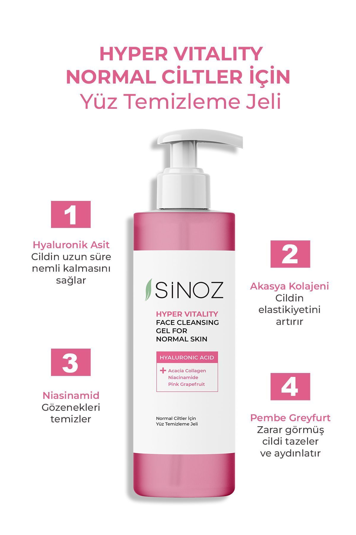ژل پاک کننده صورت پوست معمولی Sinoz - حجم 400 ml