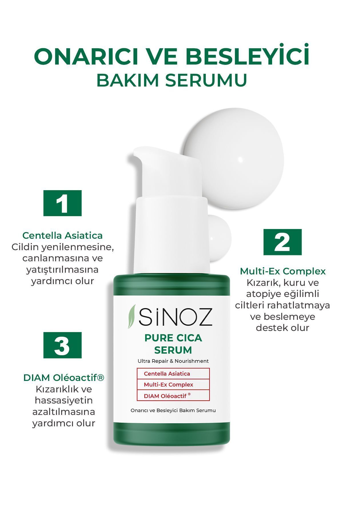 سرم ترمیم کننده و مغذی Sinoz - حجم 30 ml