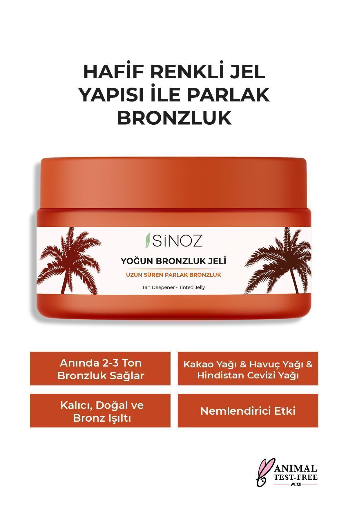 ژل برنزینگ حاوی روغن هویج،کاکائو و نارگیل Sinoz - حجم 200 ml