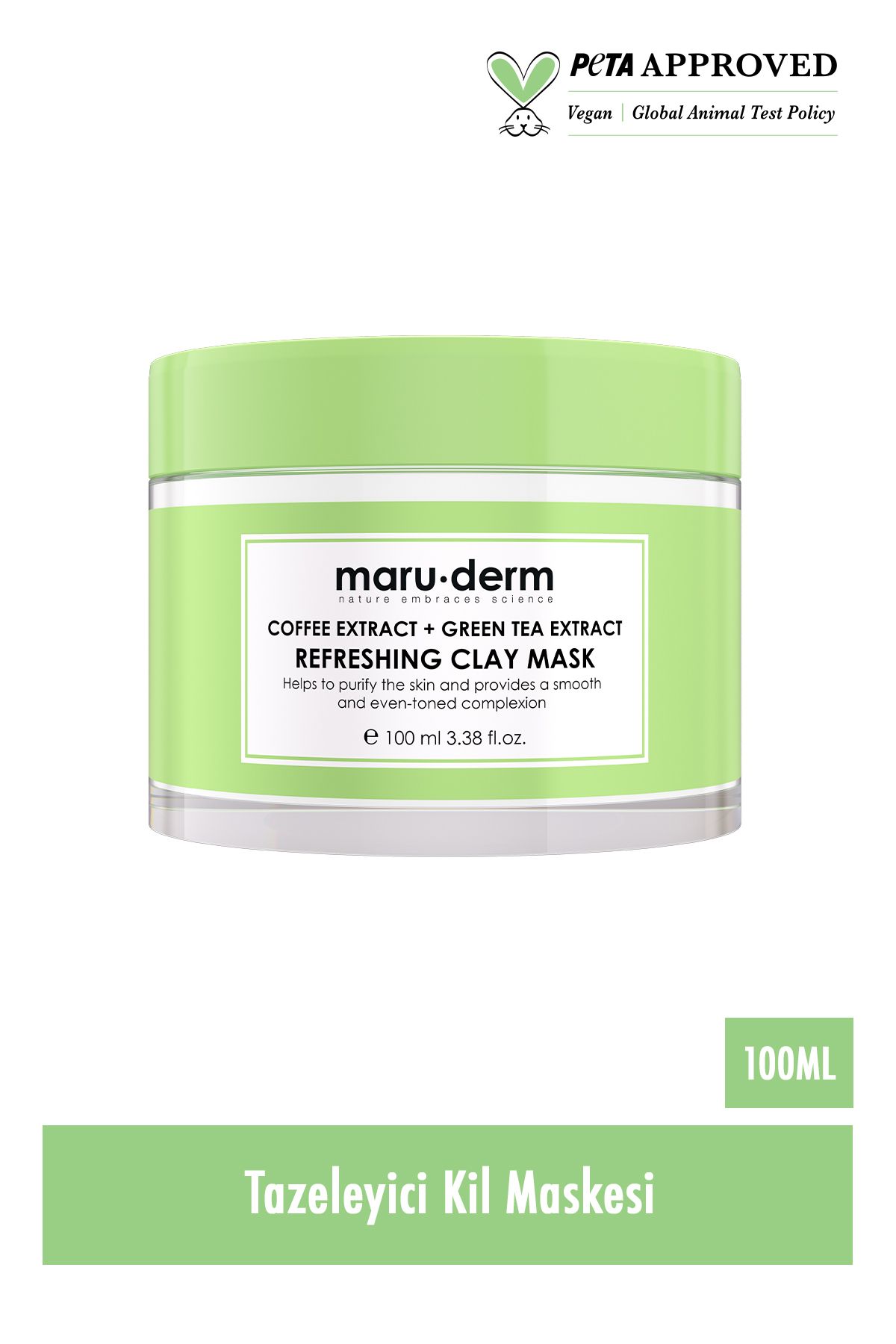 ماسک خاک رس قهوه و چای سبز مارودرم 100ml