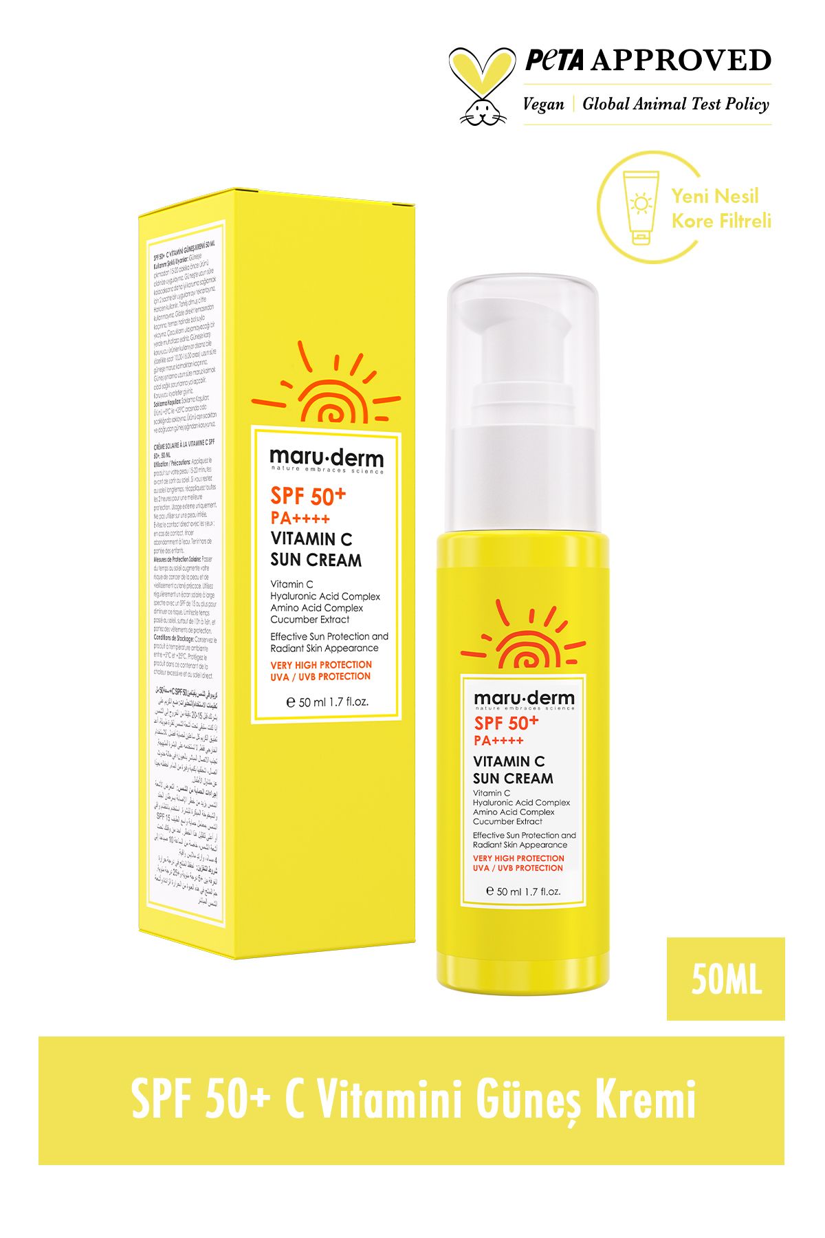 کرم ضد آفتاب SPF +50 حاوی ویتامین C - حجم 50 ml