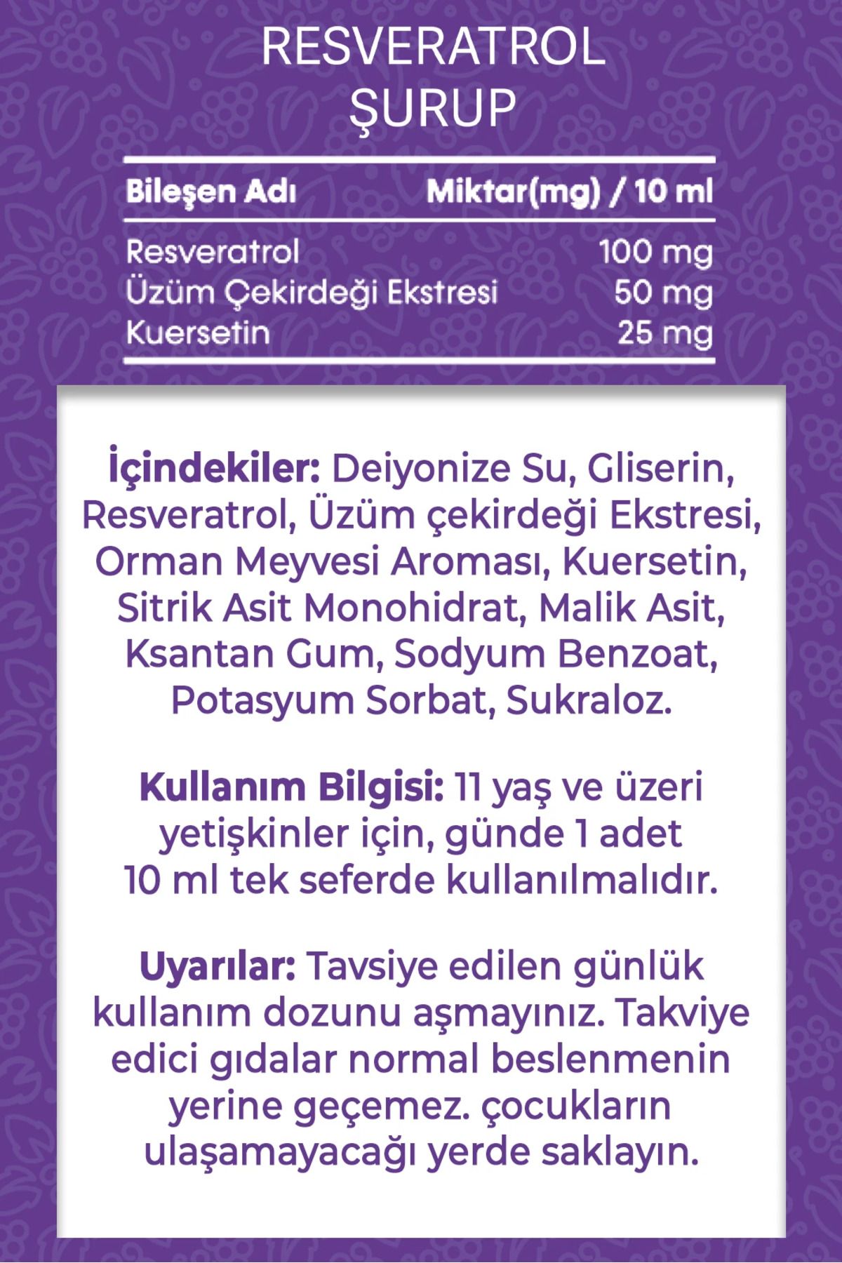شربت رسوراترول طعم میوه های جنگلی Vitisfera - مقدار 150 ml