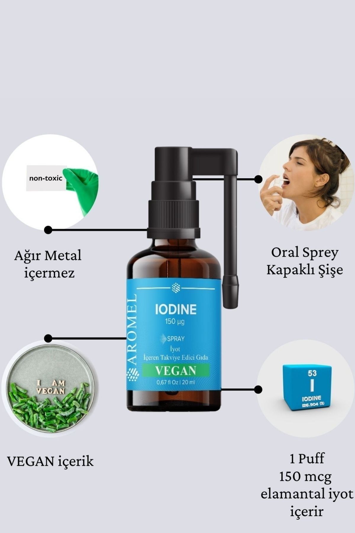 اسپری مکمل ید Aromel - مقدار 20 ml - Image 3