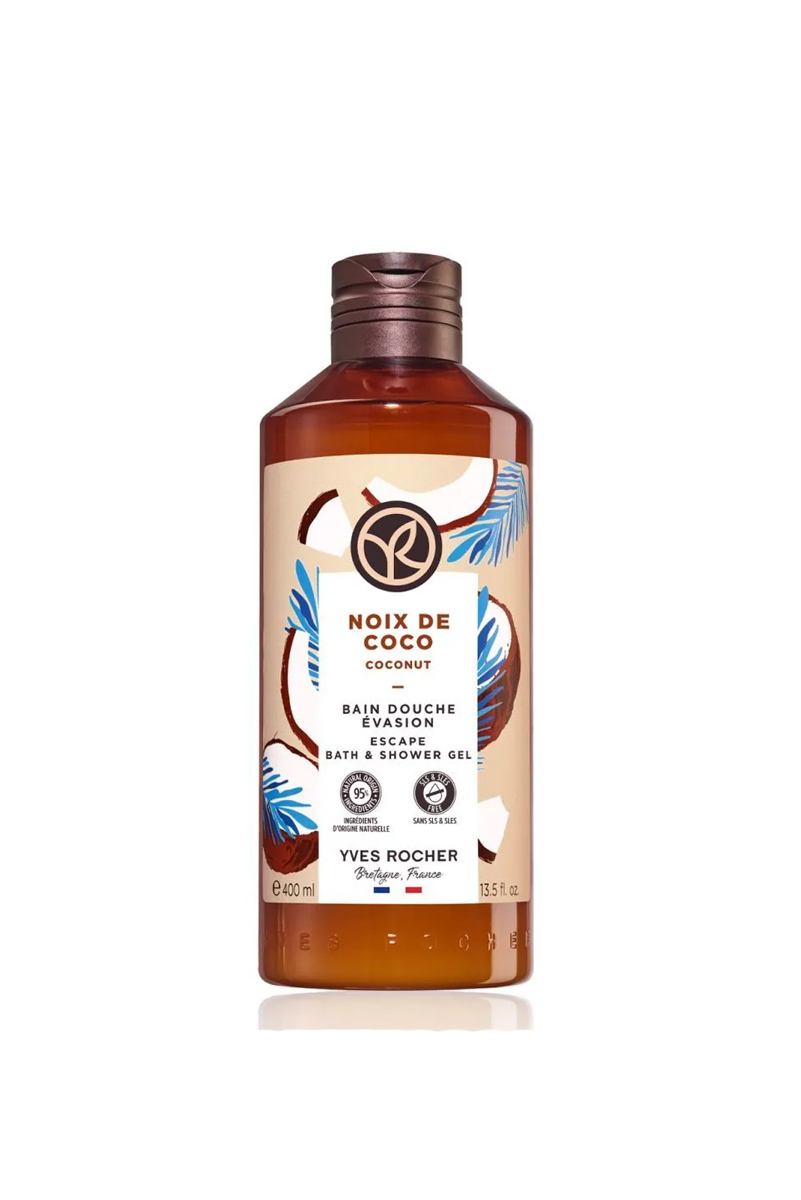 ژل دوش مرطوب کننده نارگیل ایوروشه حجم 400 ml