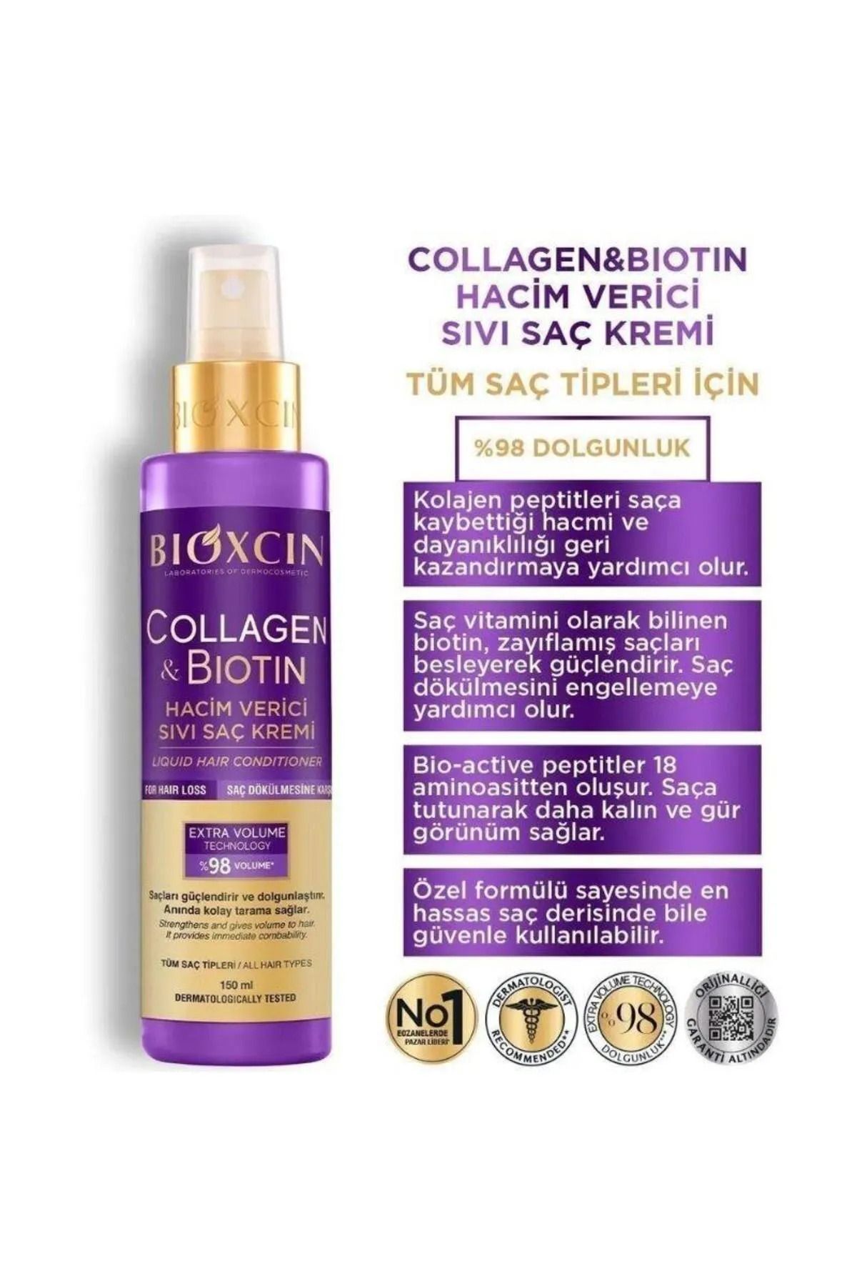 کرم موی کلاژن و بیوتین موهای نازک و کم پشت بیوکسین حجم 150 ml