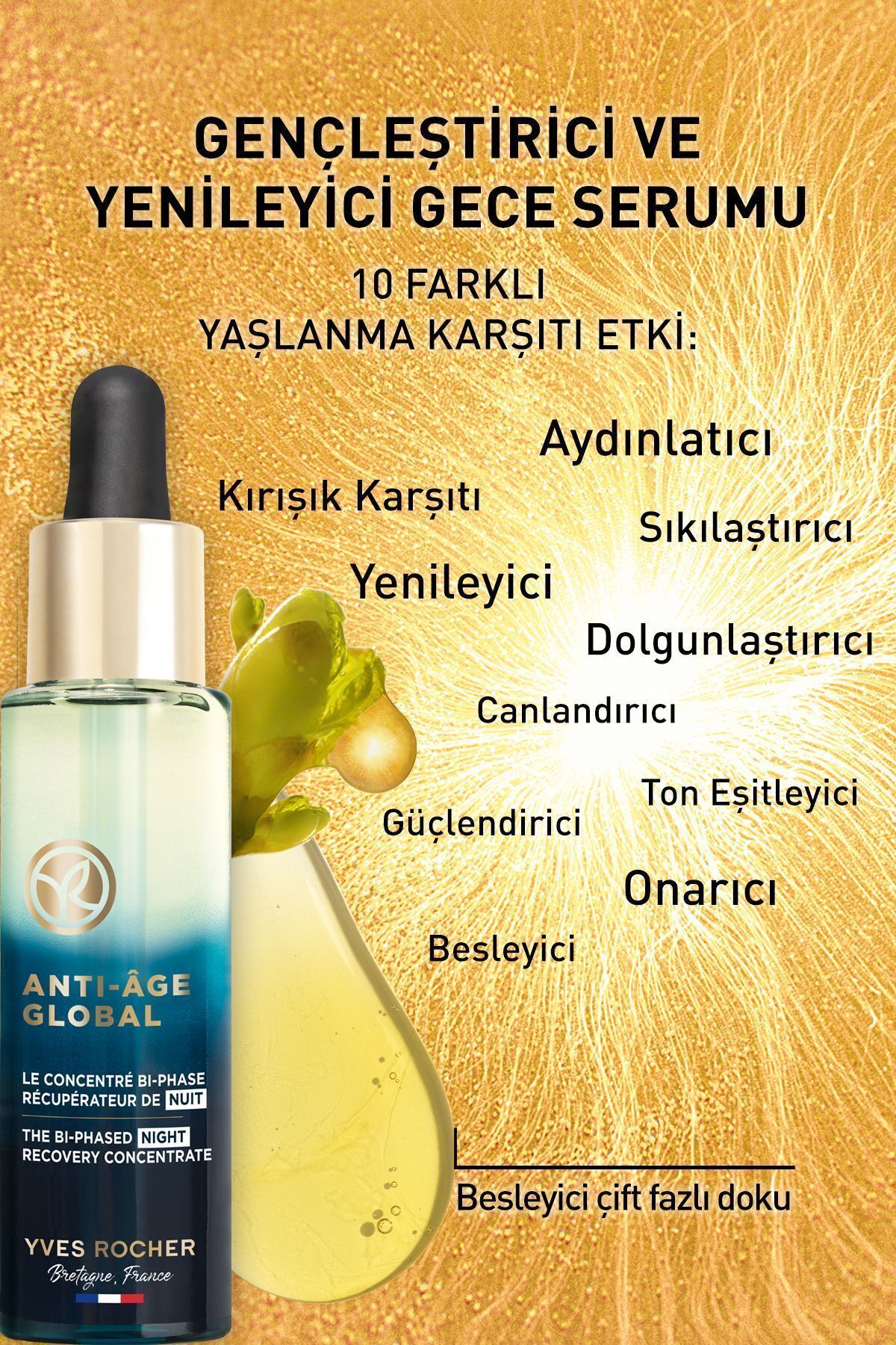 سرم شب ضد پیری نیاسینامید و هیالورونیک اسید ایوروشه حجم 30 ml