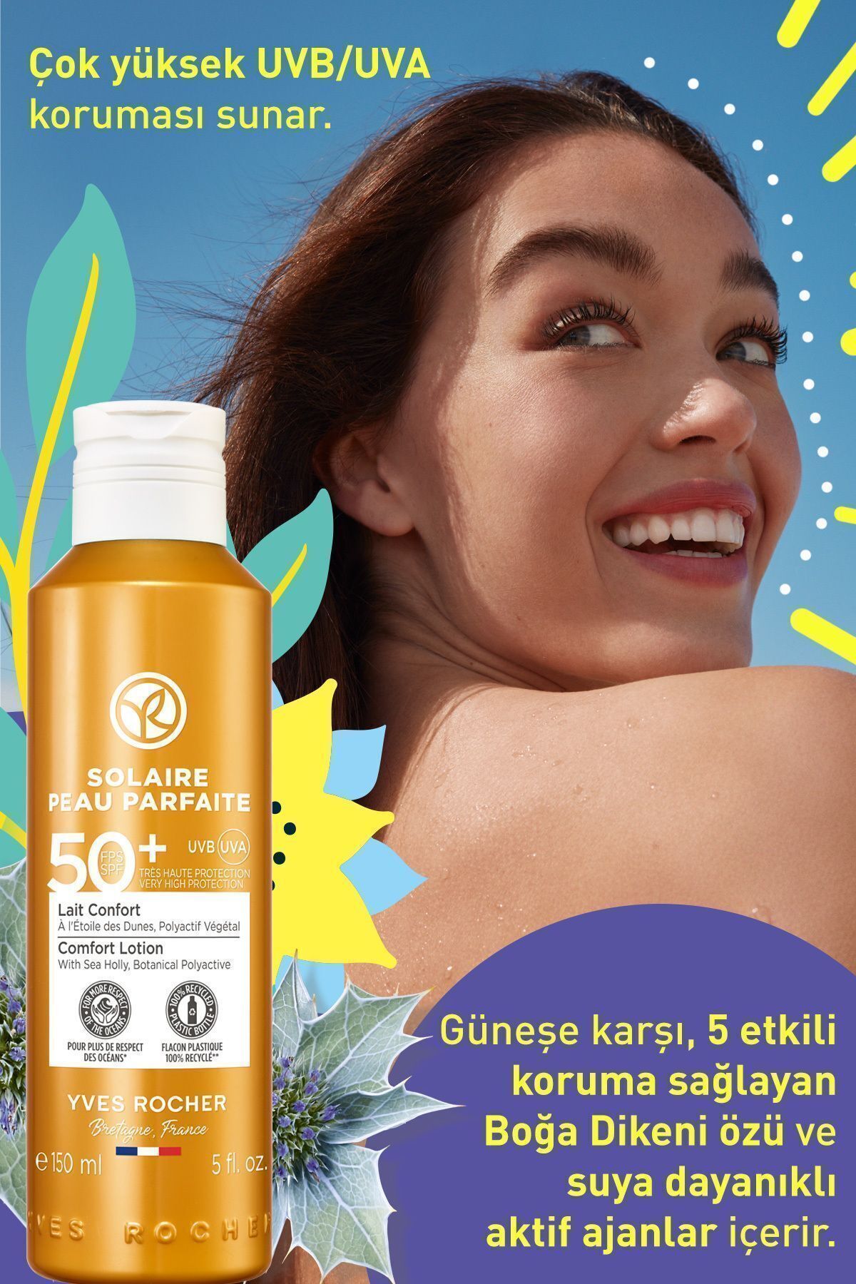 لوسیون ضد آفتاب صورت و بدن ایوروشه حجم 150 ml
