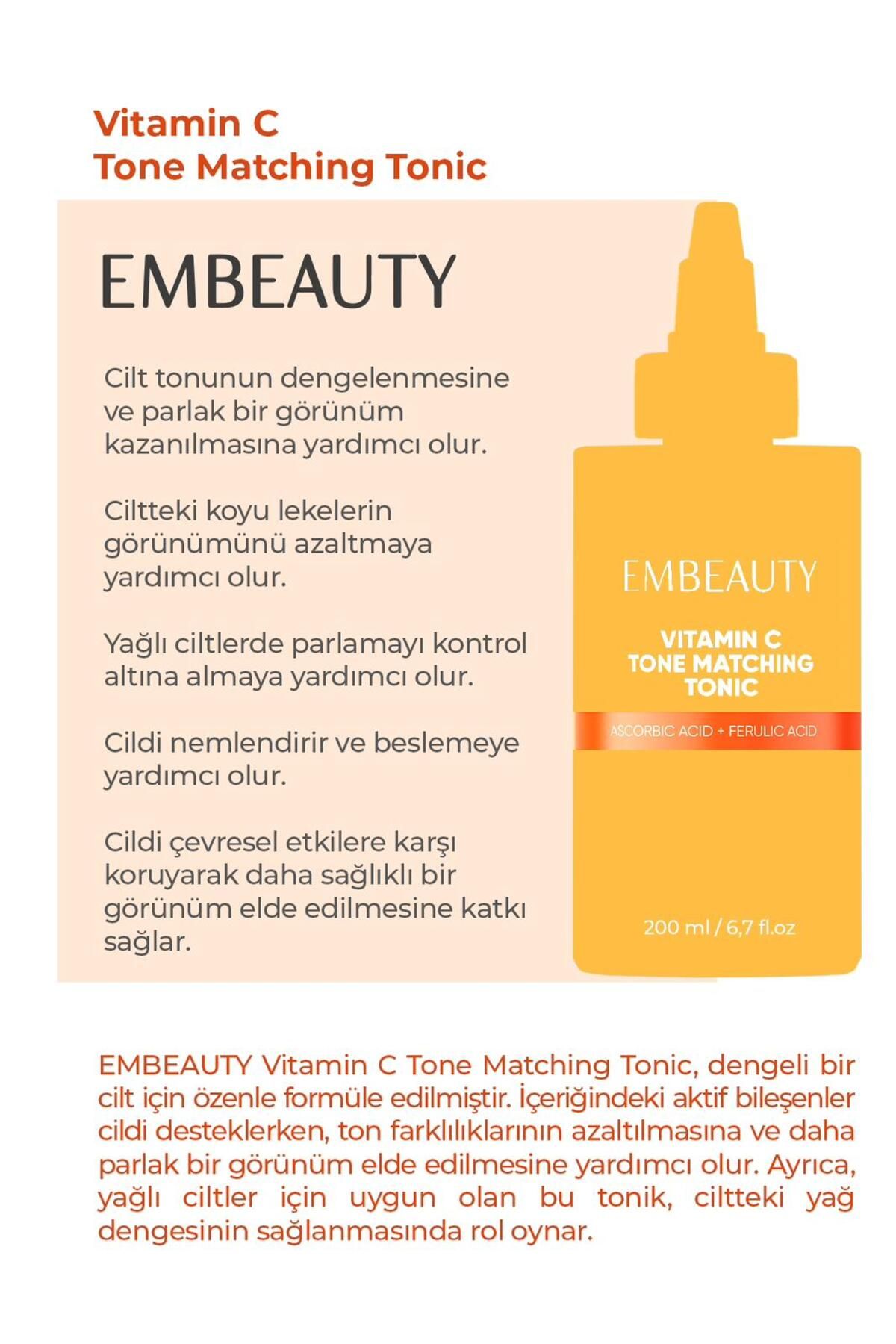 تونر ویتامین C روشن کننده Embeauty حجم 200 ml