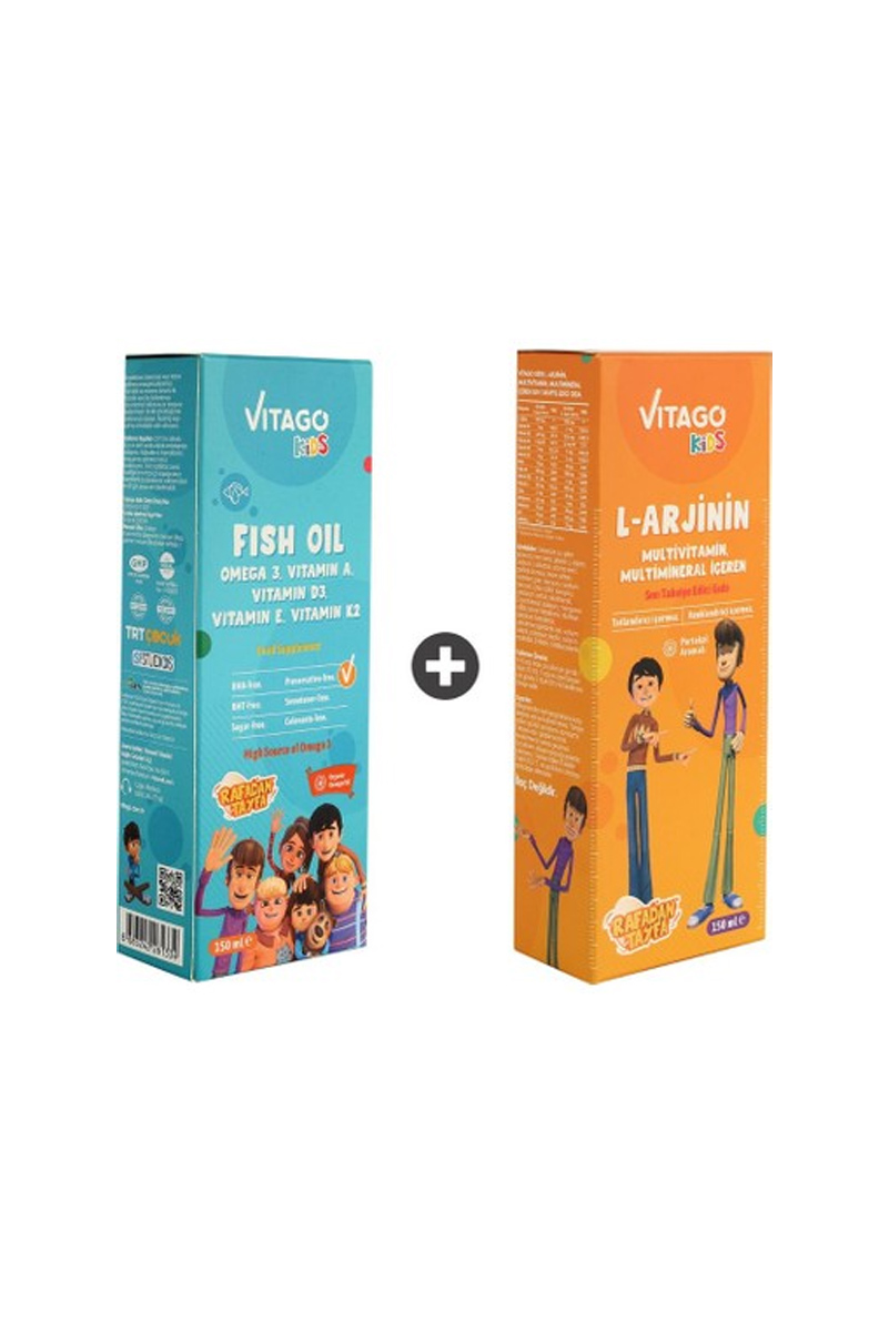 پک روغن ماهی و شربت مولتی ویتامین کودکان Vitago