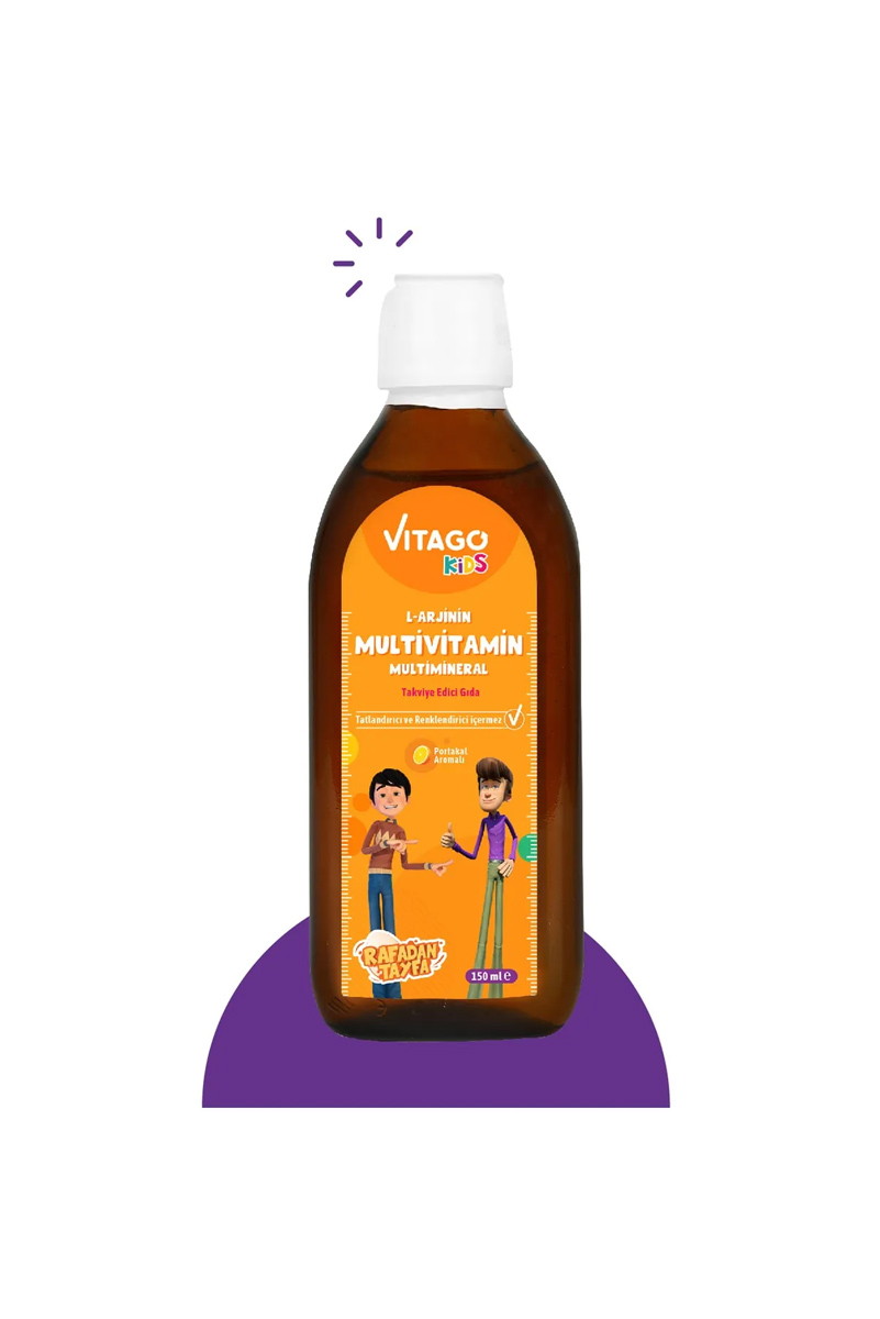 شربت مولتی ویتامین ال آرژنین کودکان Vitago - حجم 150 ml
