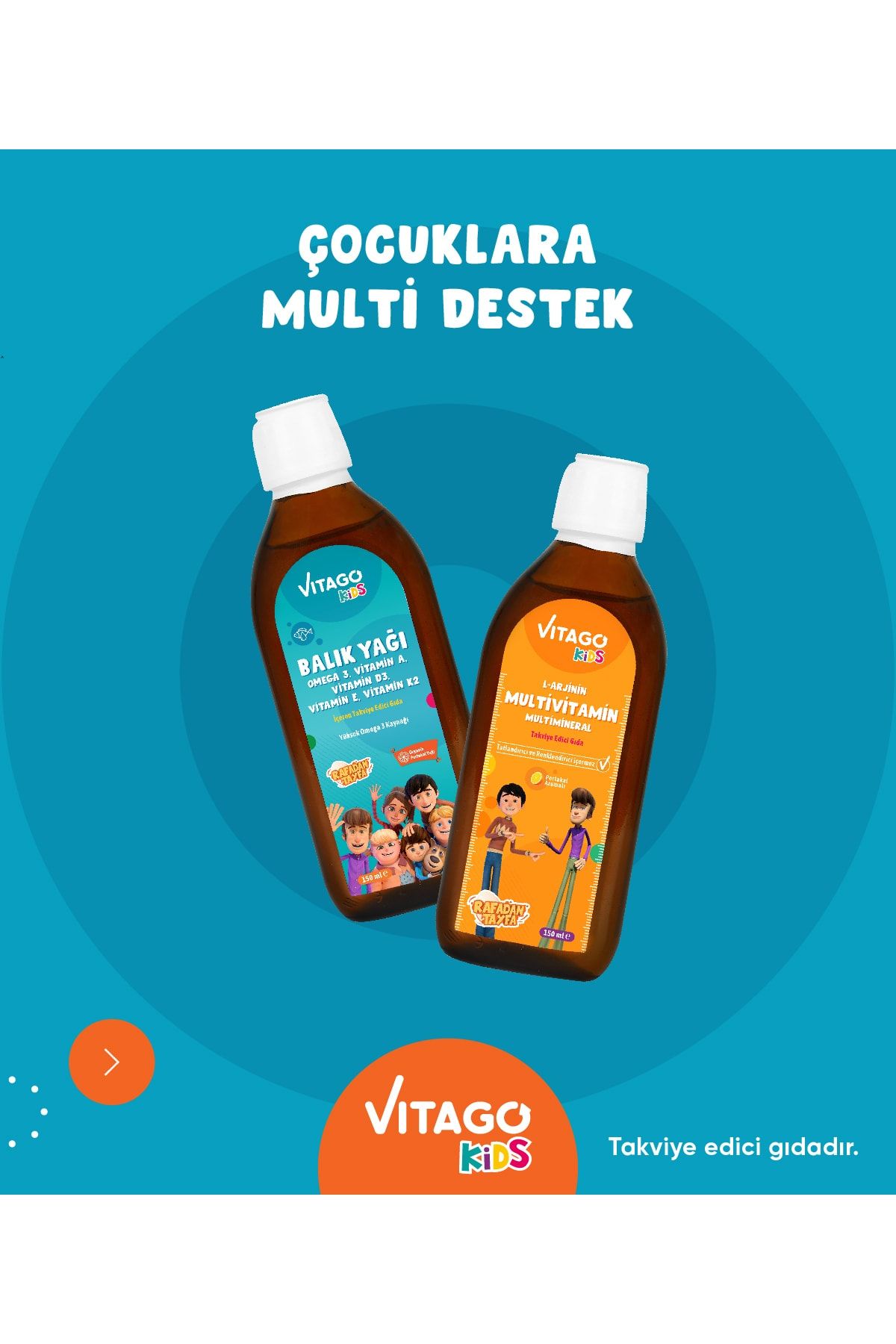 پک روغن ماهی و شربت مولتی ویتامین کودکان Vitago