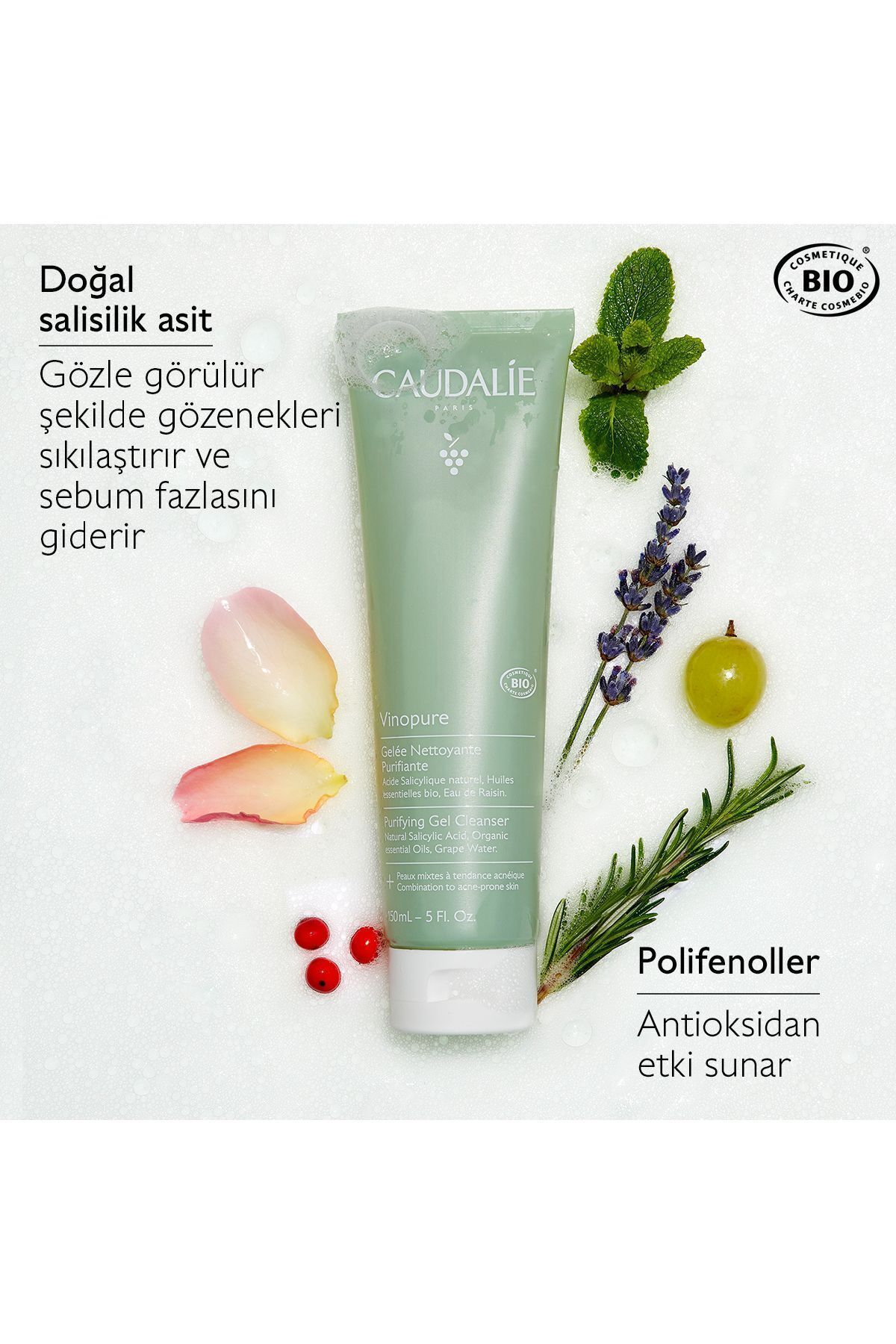 ژل شوینده پوست چرب و مستعد جوش Caudalie - حجم 150 ml
