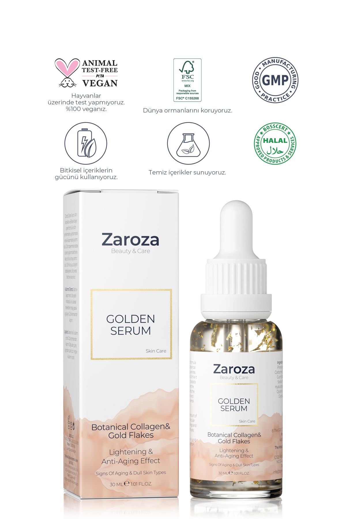 سرم طلای 24 عیار ضد پیری ZAROZA حجم 30 ml