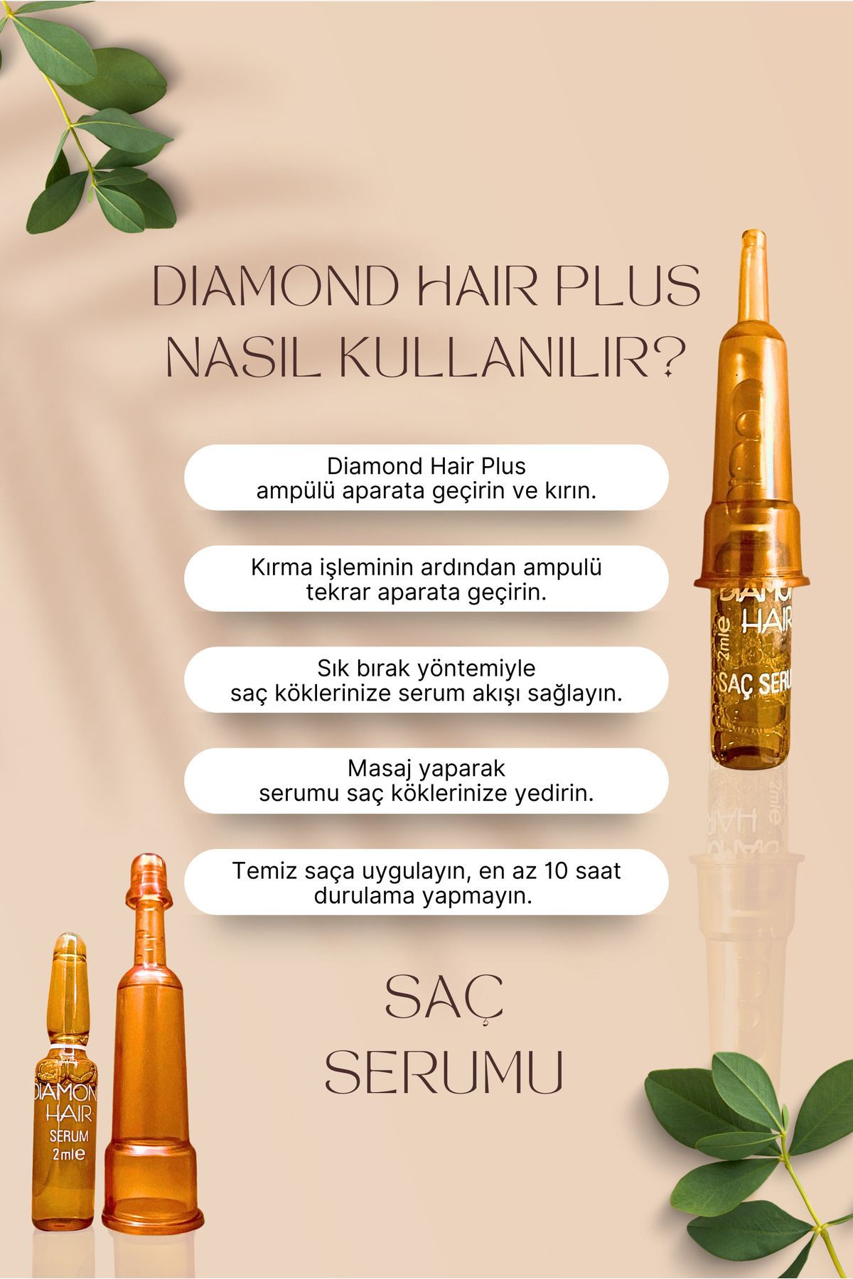 سرم ضد ریزش مو بیوتین ،کراتین، پروکاپیل DIAMOND HAIR - بسته ۲۱ عددی - Image 3